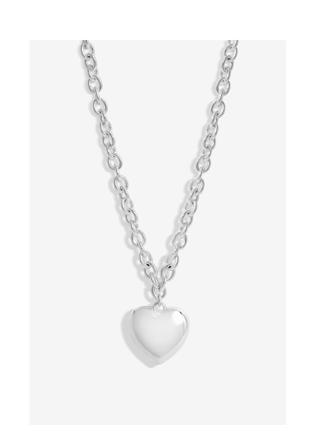 mood-silver-polished-puffed-heart-double-chain-pendant-necklace