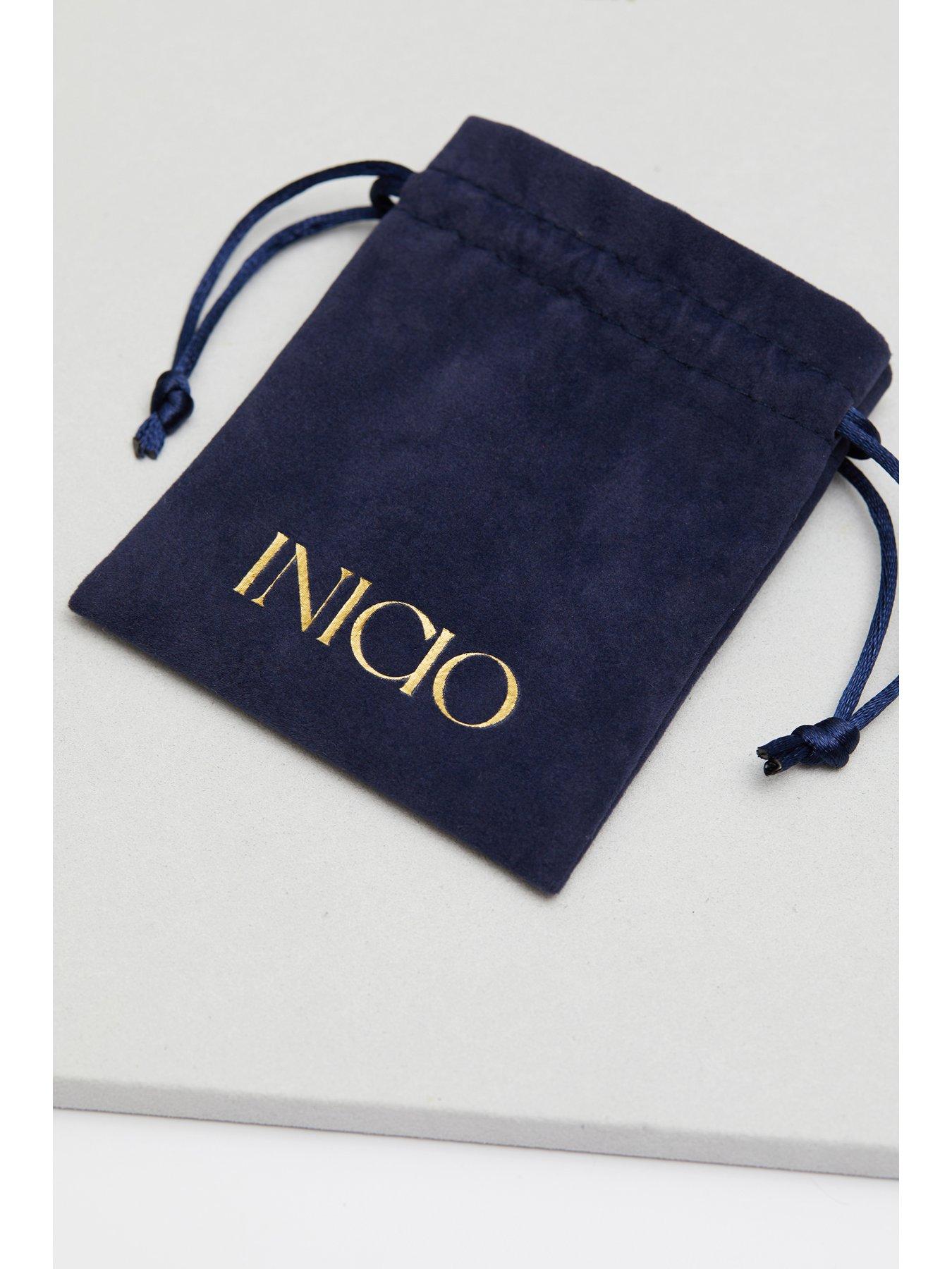  image of inicio-silver-plated-molten-double-row-pendant-gift-pouch