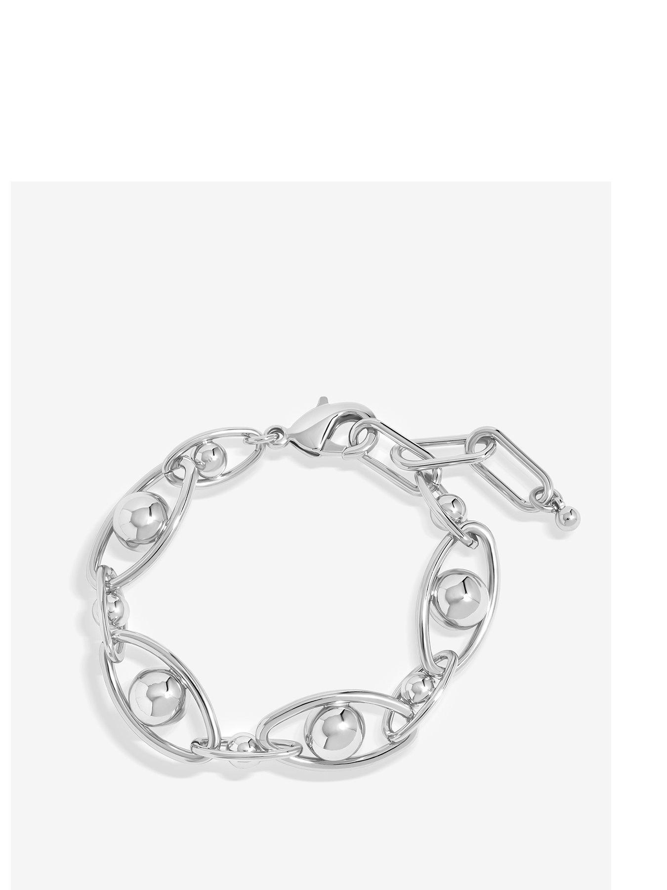 undefined Silver Plated Polished Orb Chain Bracelet
