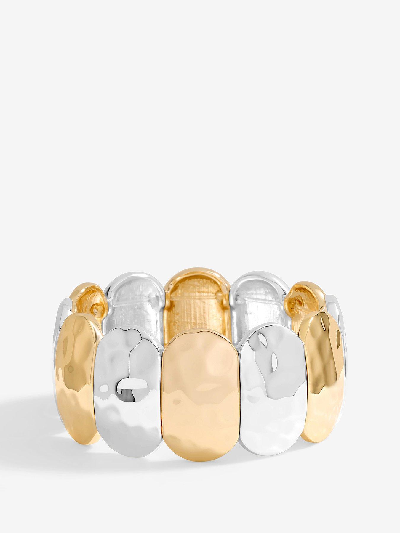mood-two-tone-hammered-stretch-bracelet