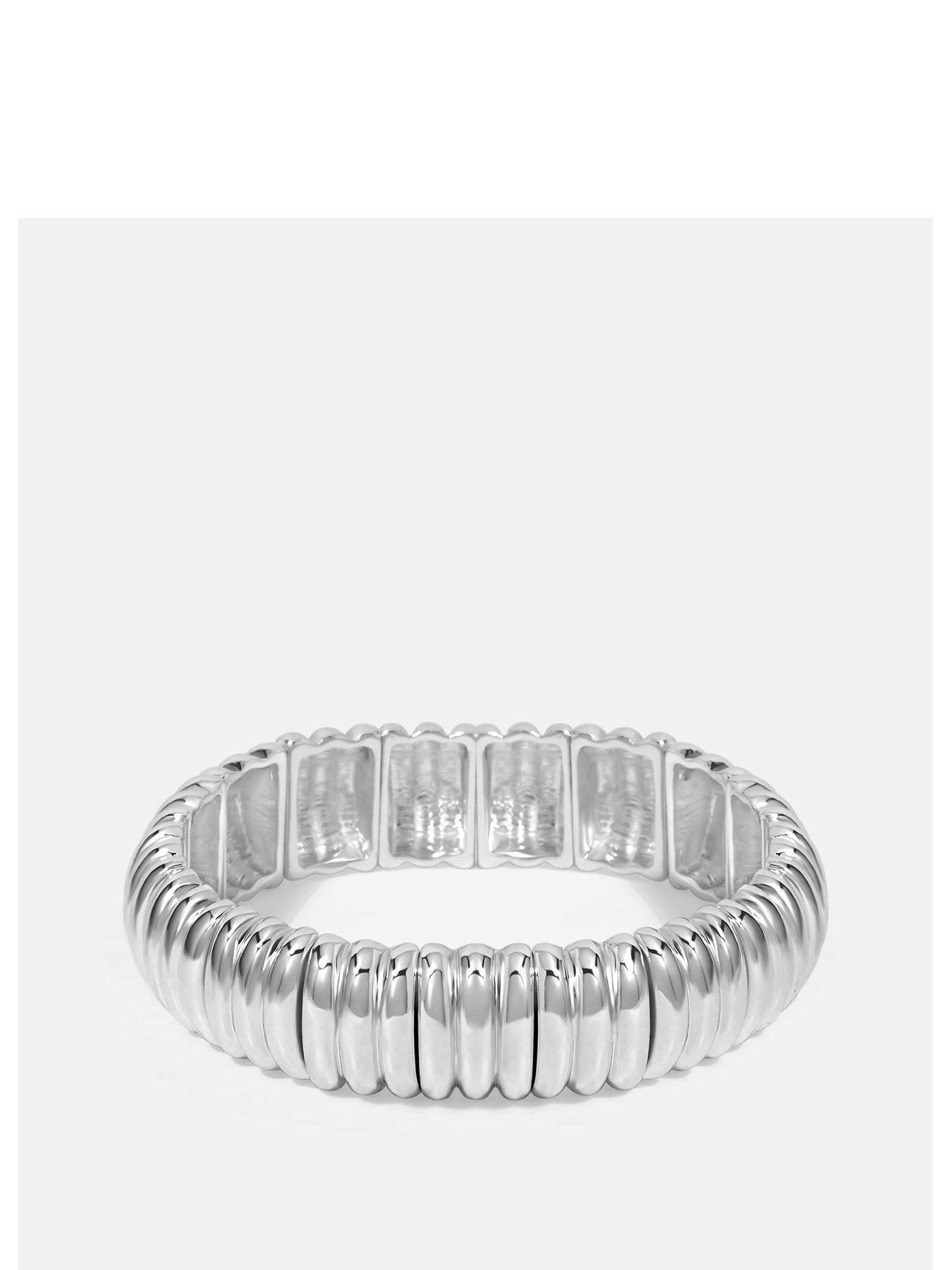 mood-silver-ridged-stretch-bracelet