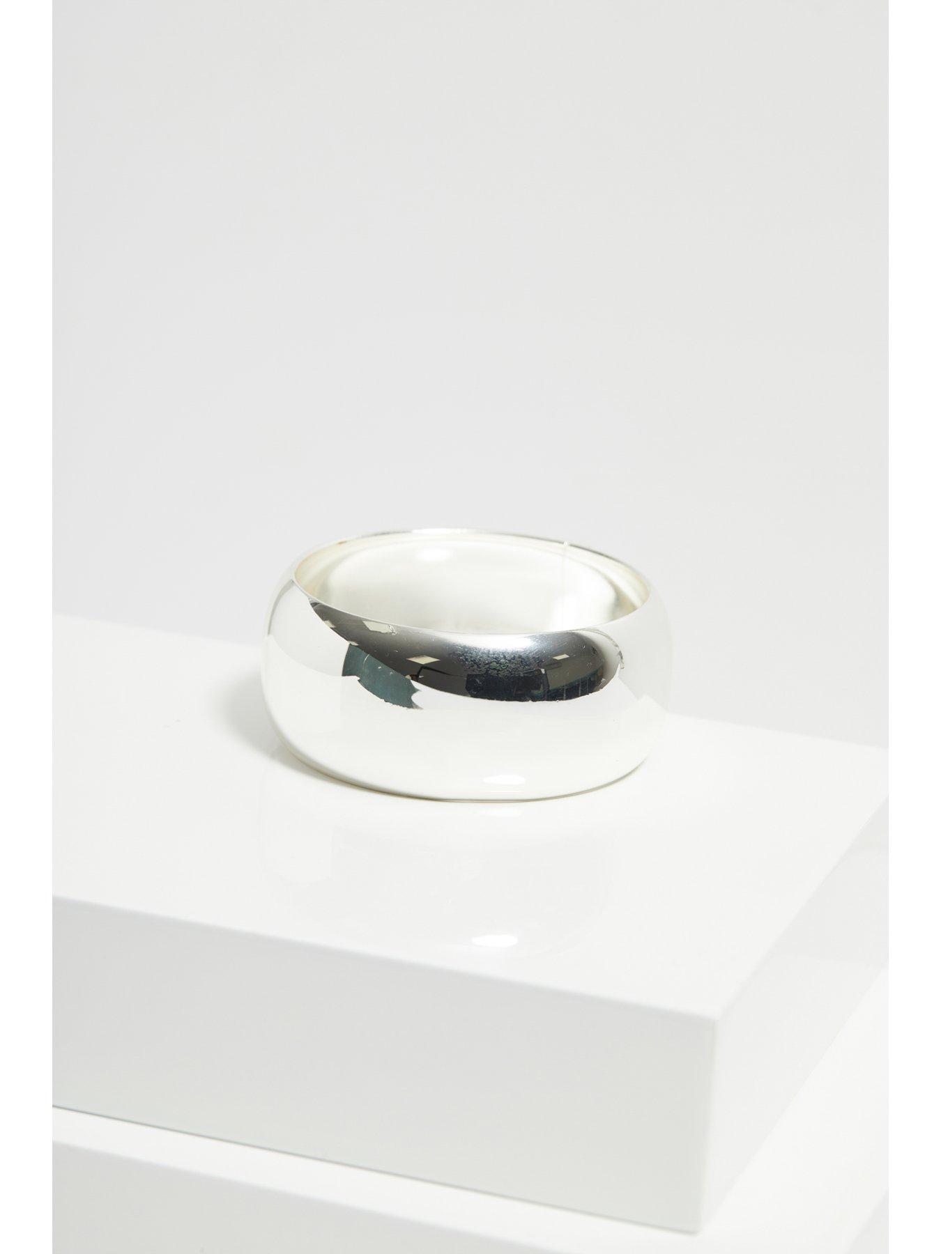  image of mood-silver-polished-statement-bangle-bracelet