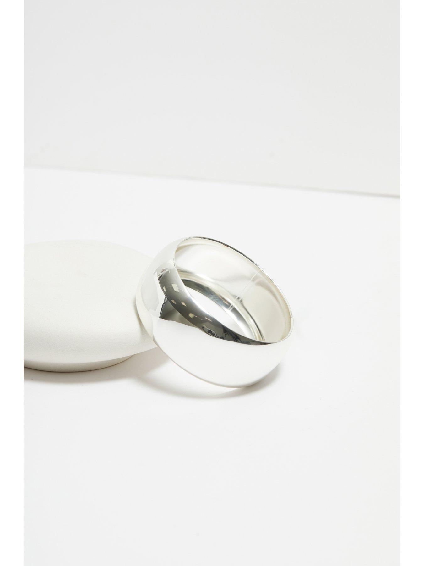  image of mood-silver-polished-statement-bangle-bracelet