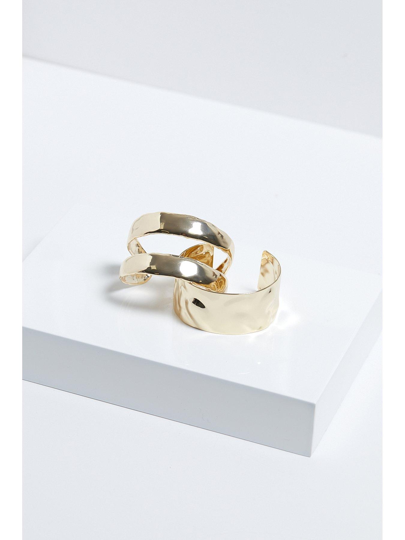  image of mood-gold-polished-molten-cuff-bracelet