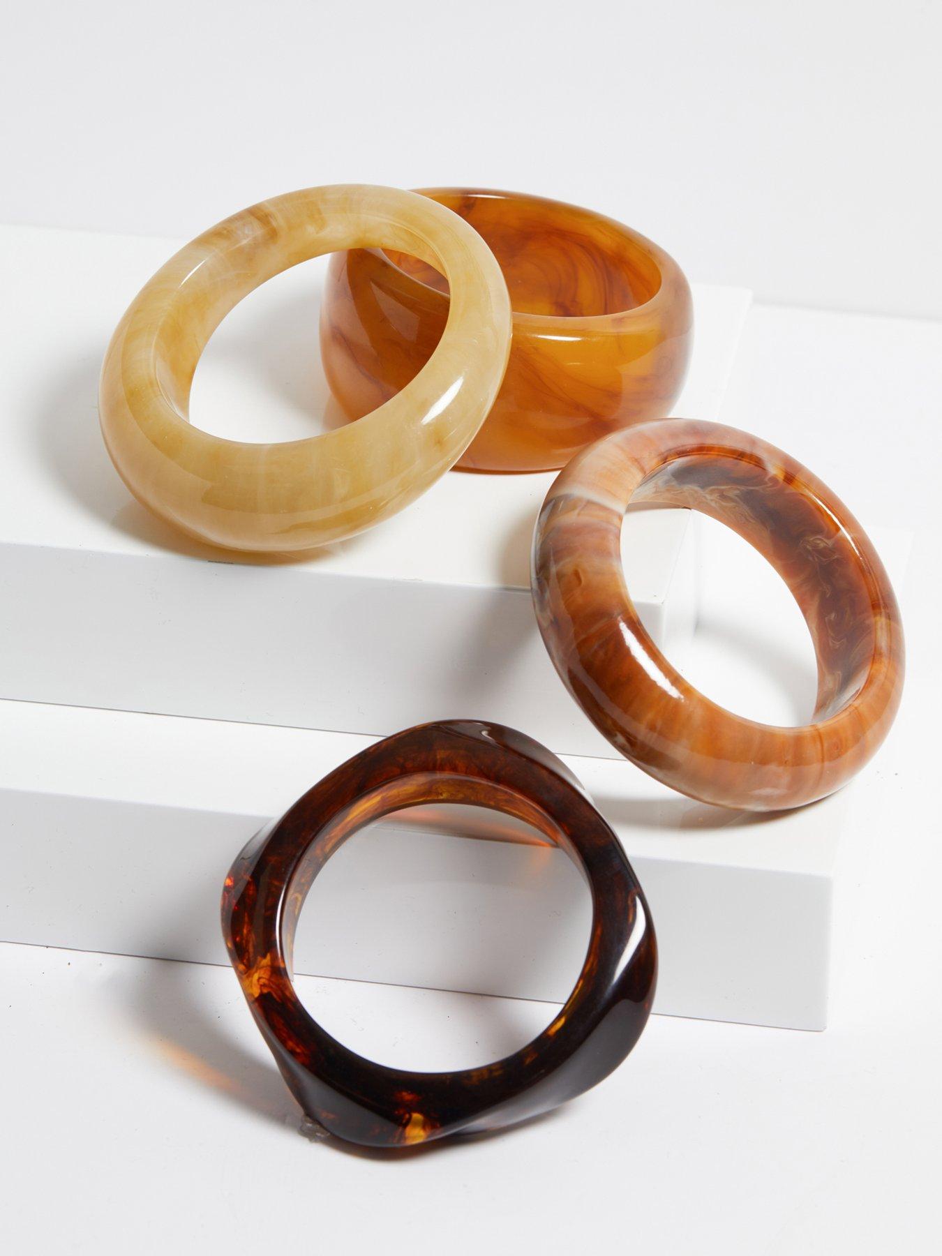  image of jon-richard-amber-marbled-wide-bangle
