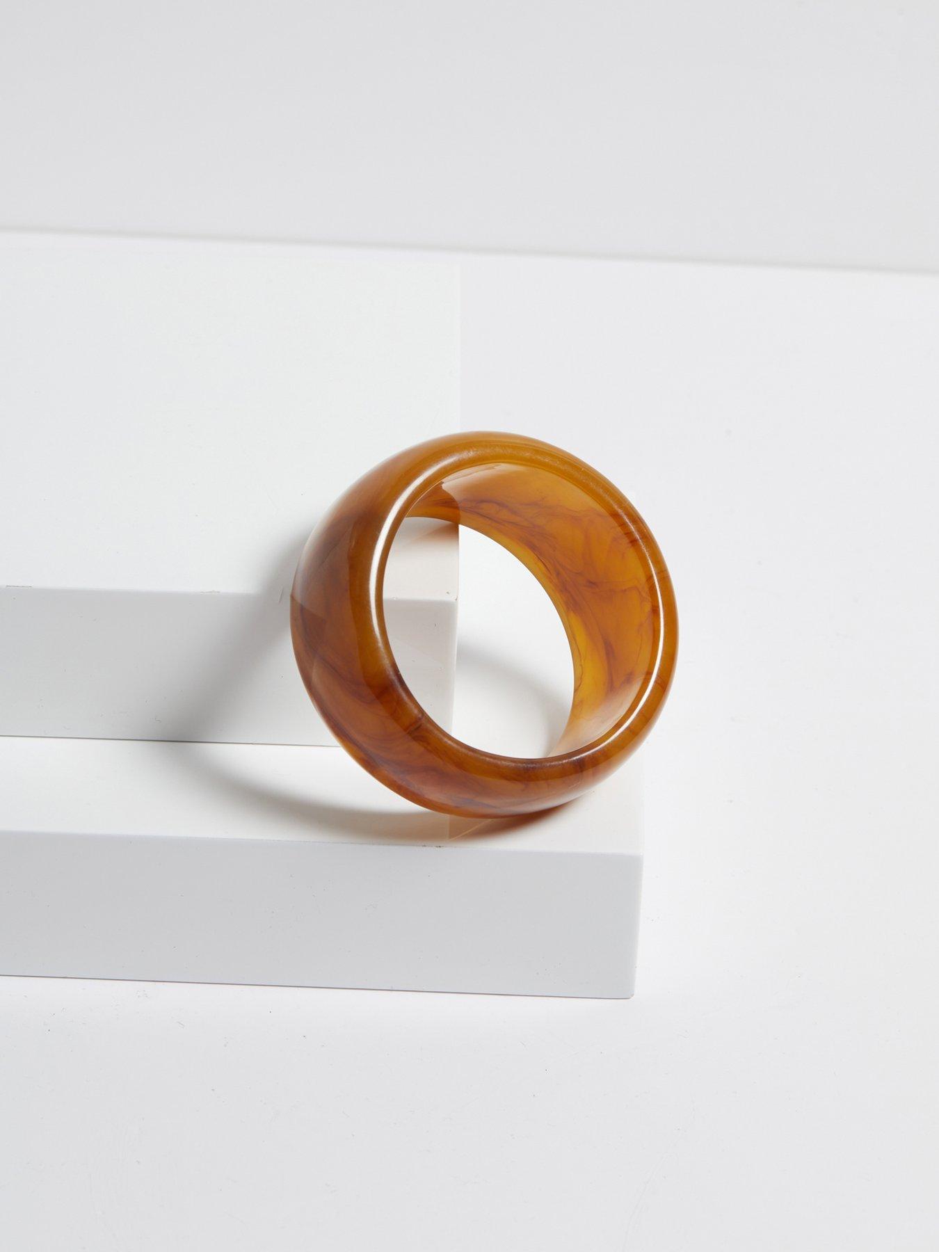 image of jon-richard-amber-marbled-wide-bangle