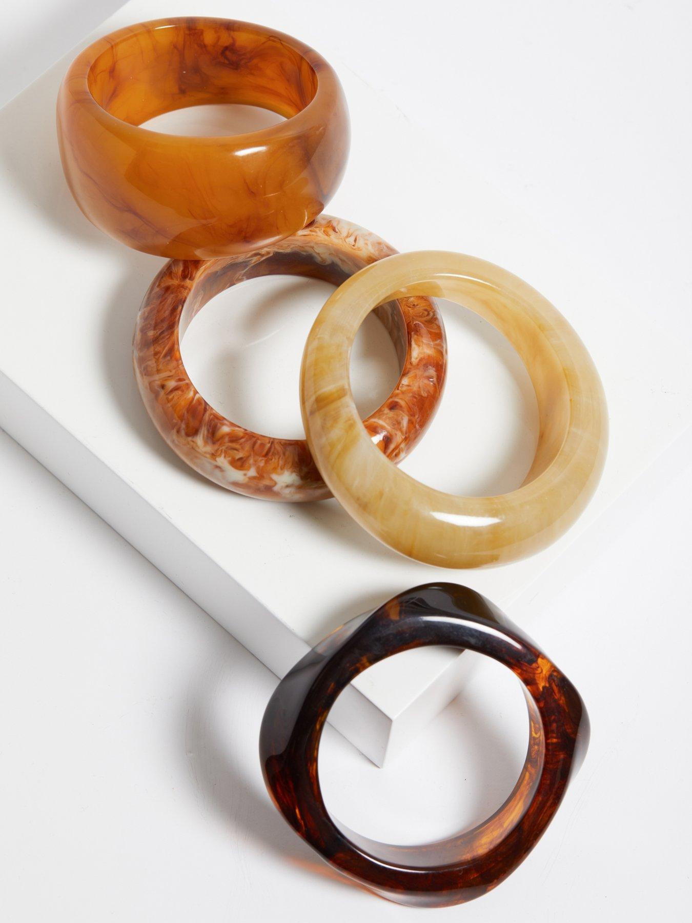  image of jon-richard-amber-marbled-wide-bangle