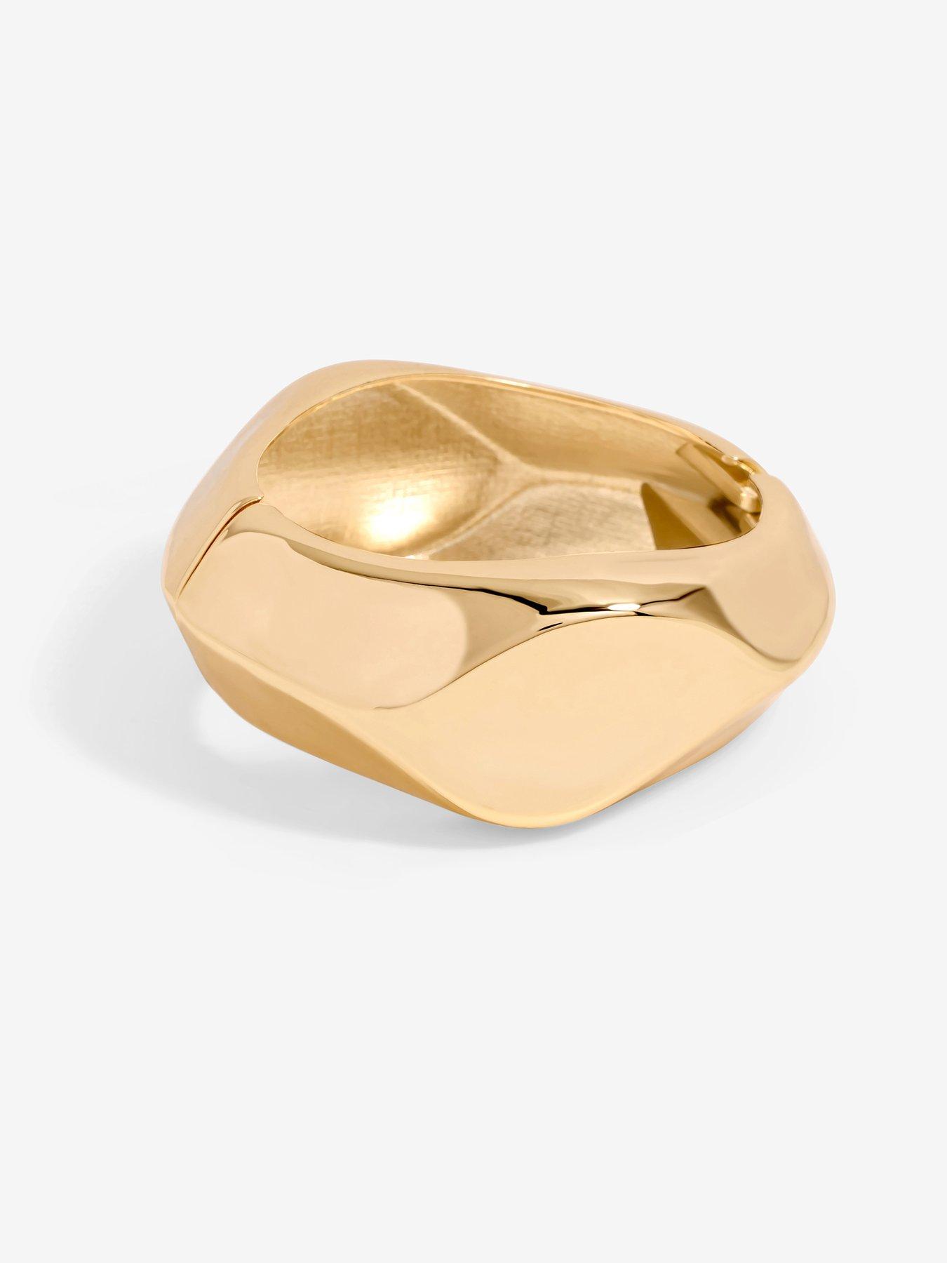  image of jon-richard-gold-plated-angular-dome-cuff