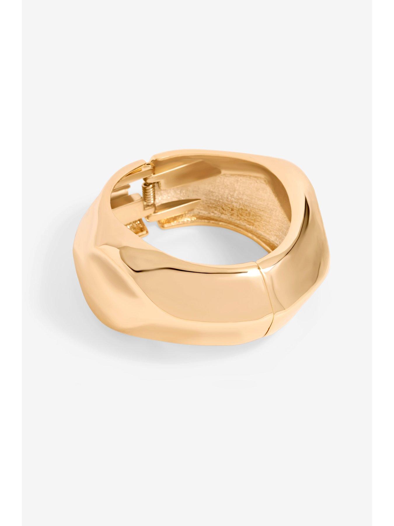  image of jon-richard-gold-plated-angular-dome-cuff