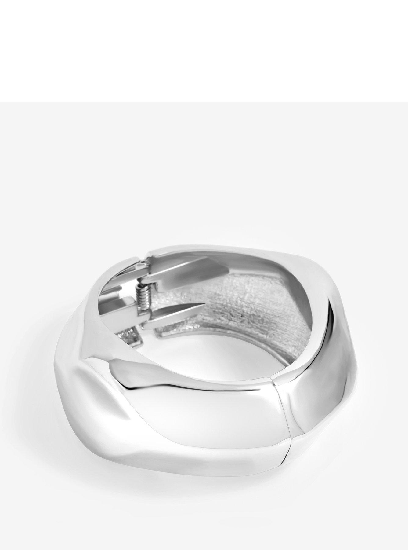 undefined Silver Plated Angular Dome Cuff