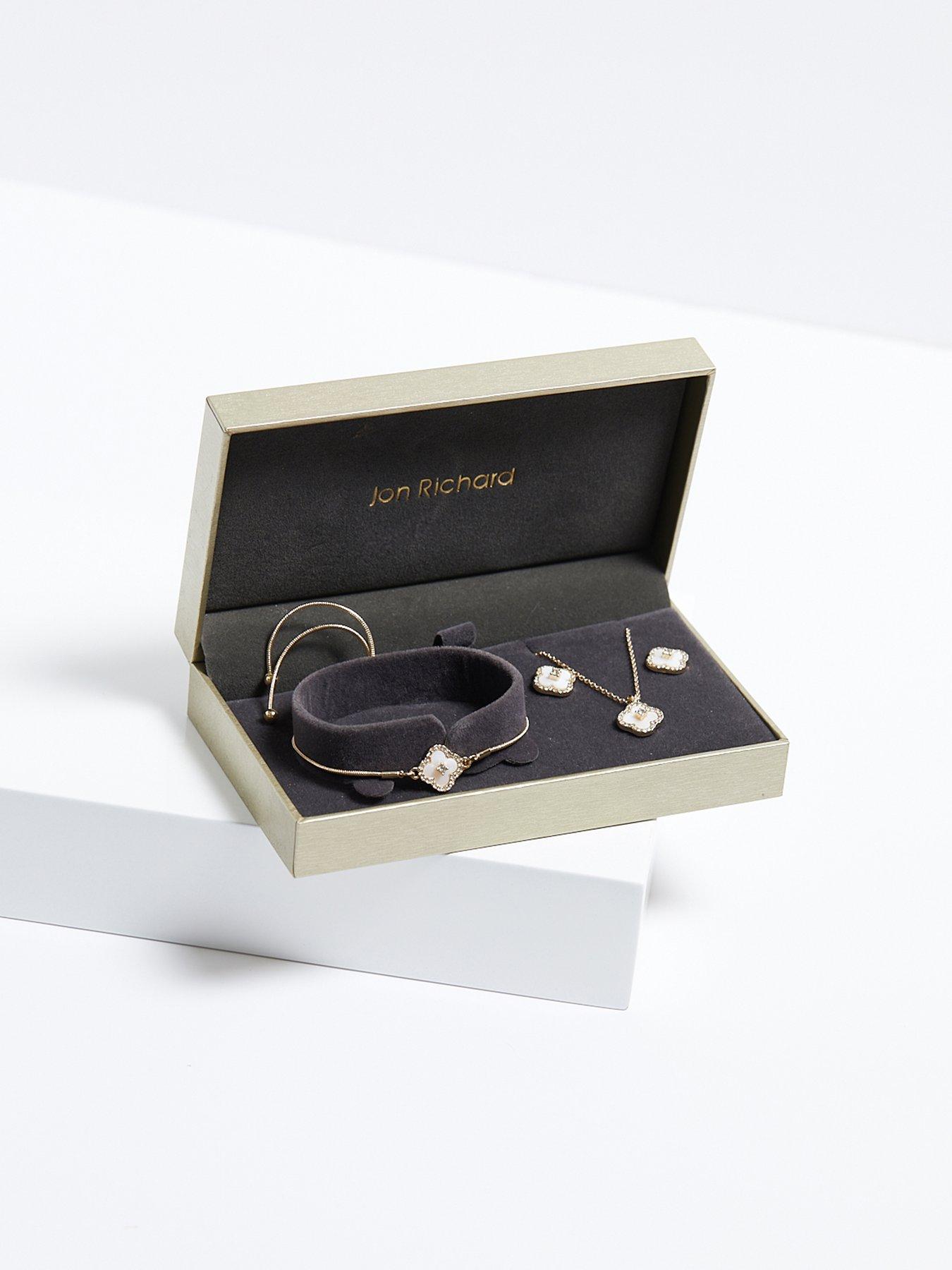 Image 3 of 5 of Jon Richard Gold Plated Crystal Clover Trio Set - Gift Boxed