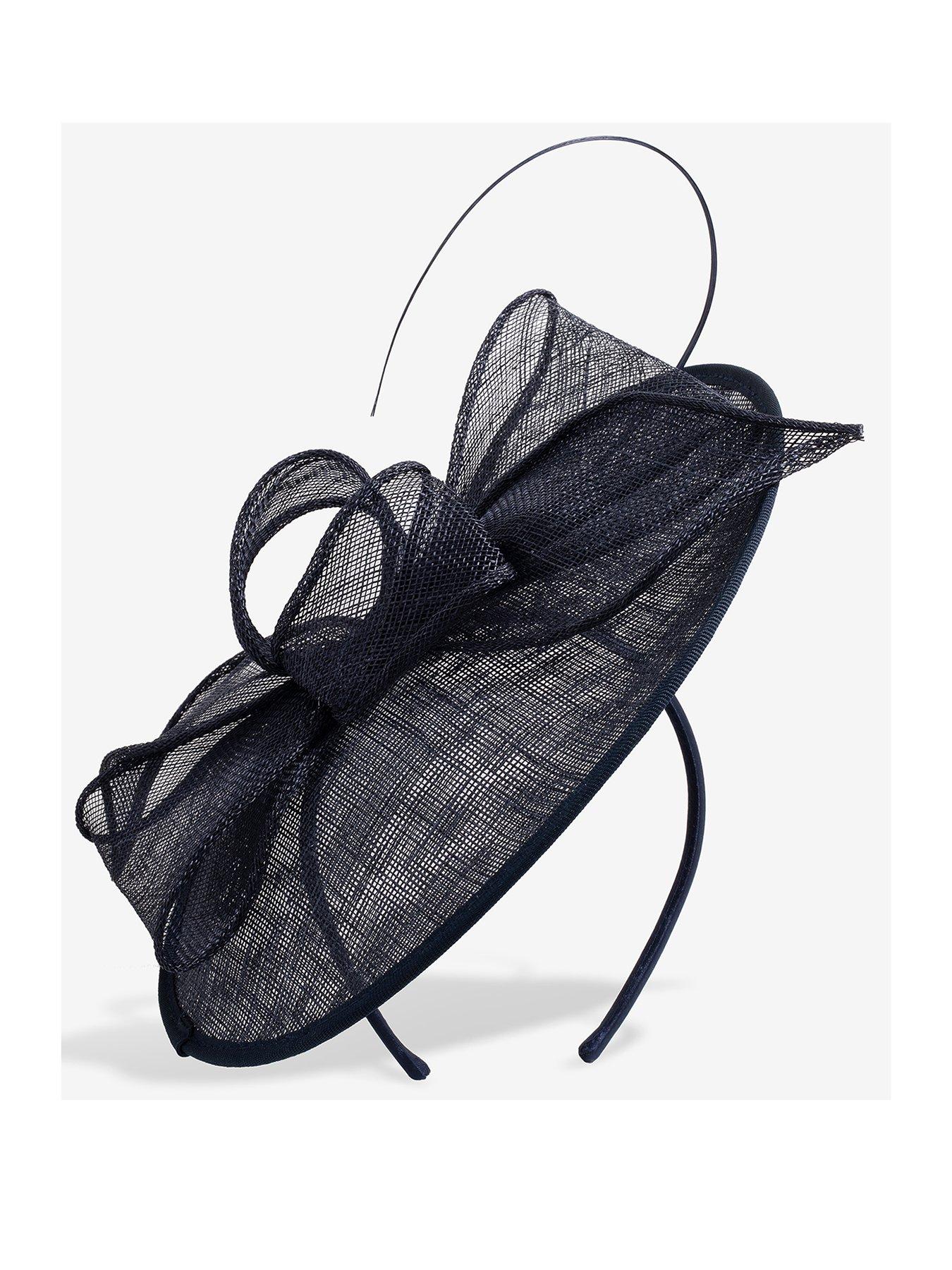 Jon Richard Navy Woven Bow Fascinator