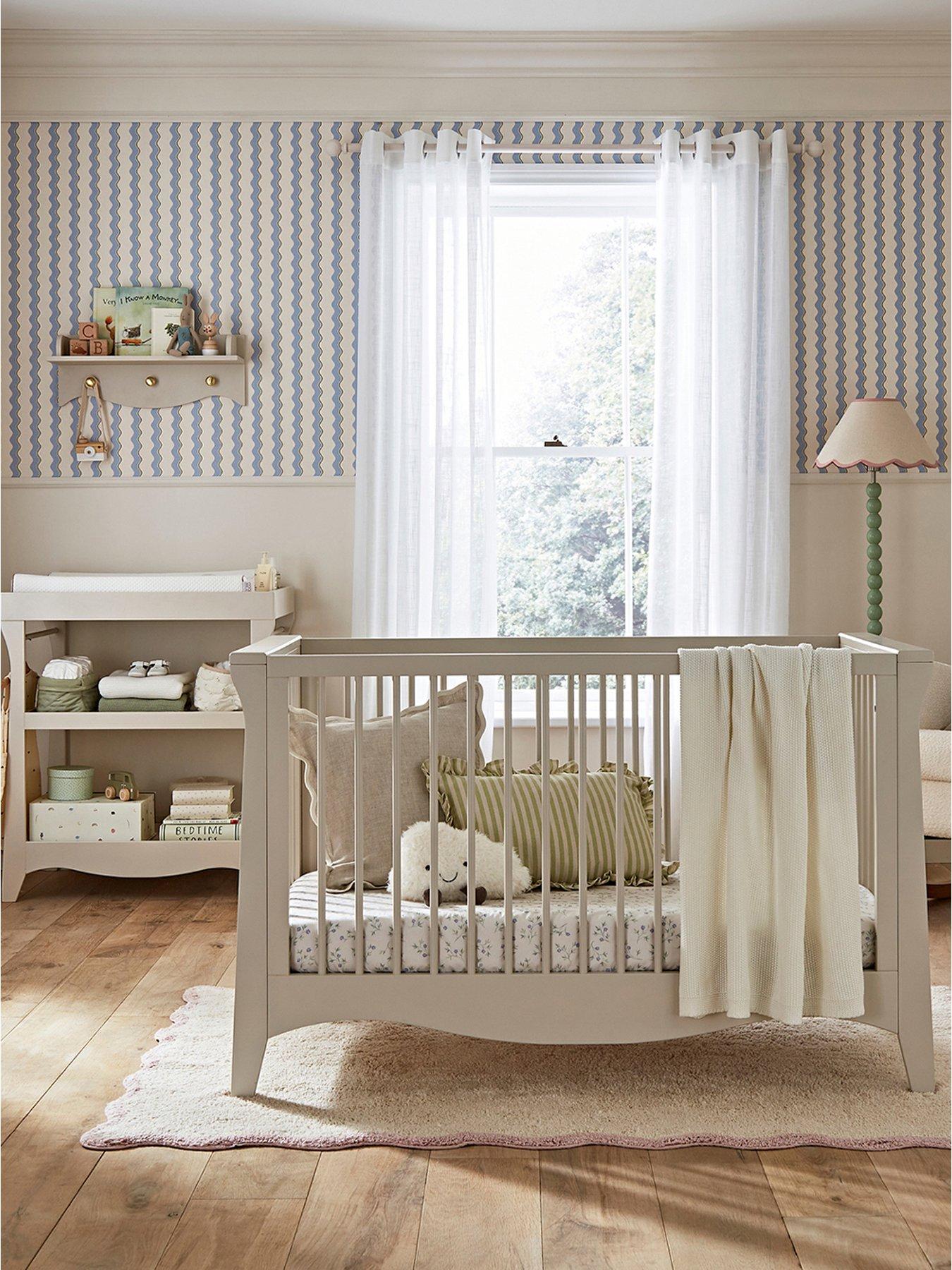  image of cuddleco-clara-mini-2-piece-nursery-furniture-set-cashmere