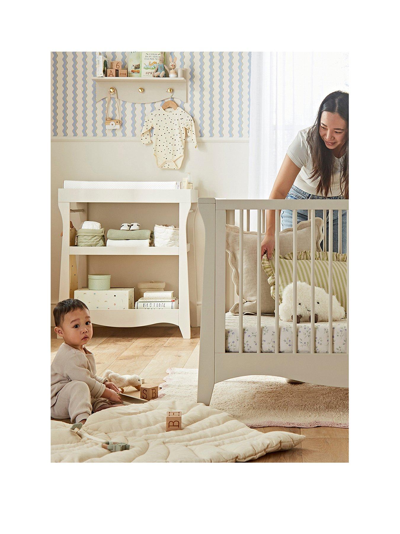  image of cuddleco-clara-mini-2-piece-nursery-furniture-set-cashmere