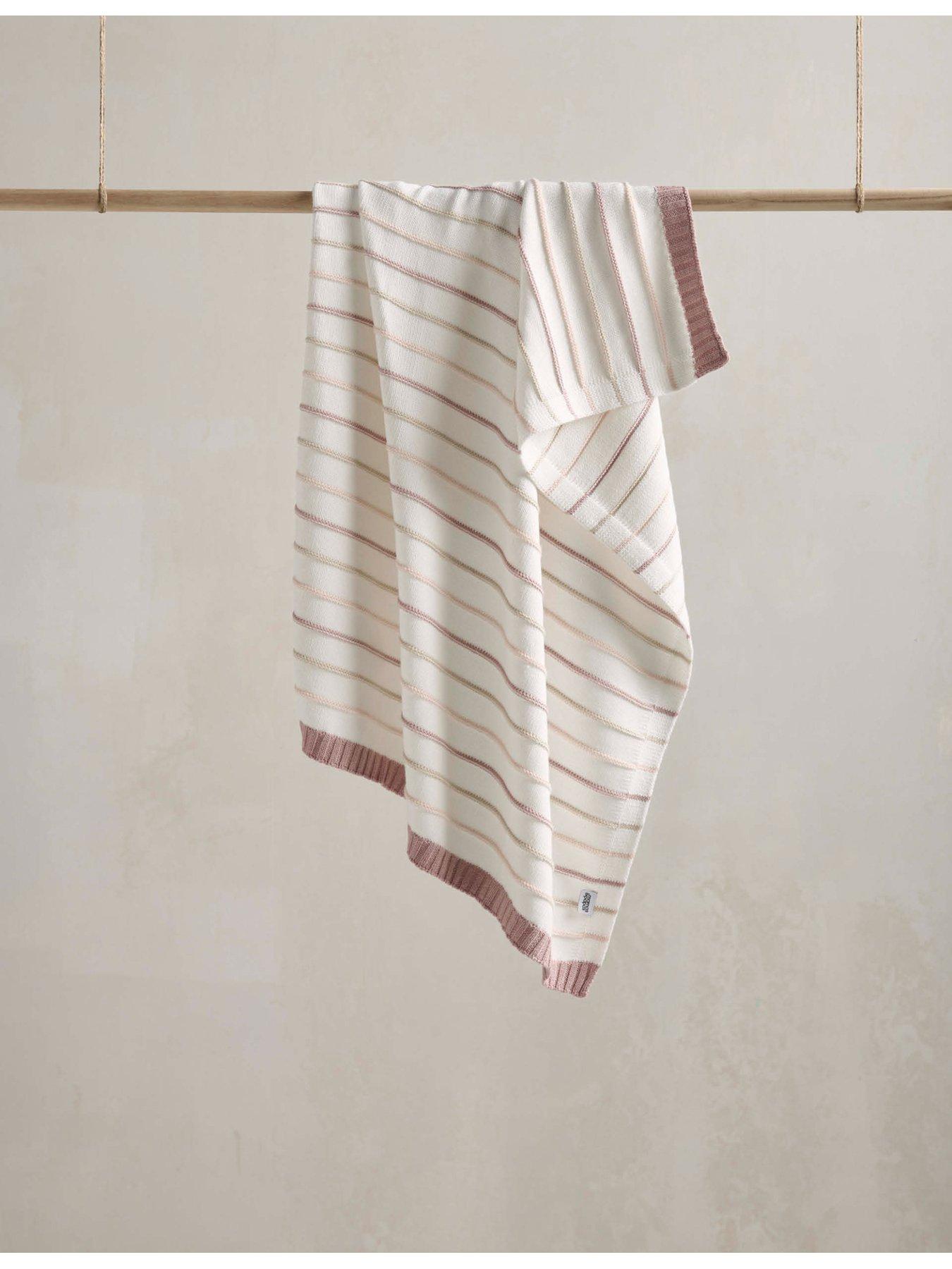 undefined Knitted Blanket - Pink Stripe