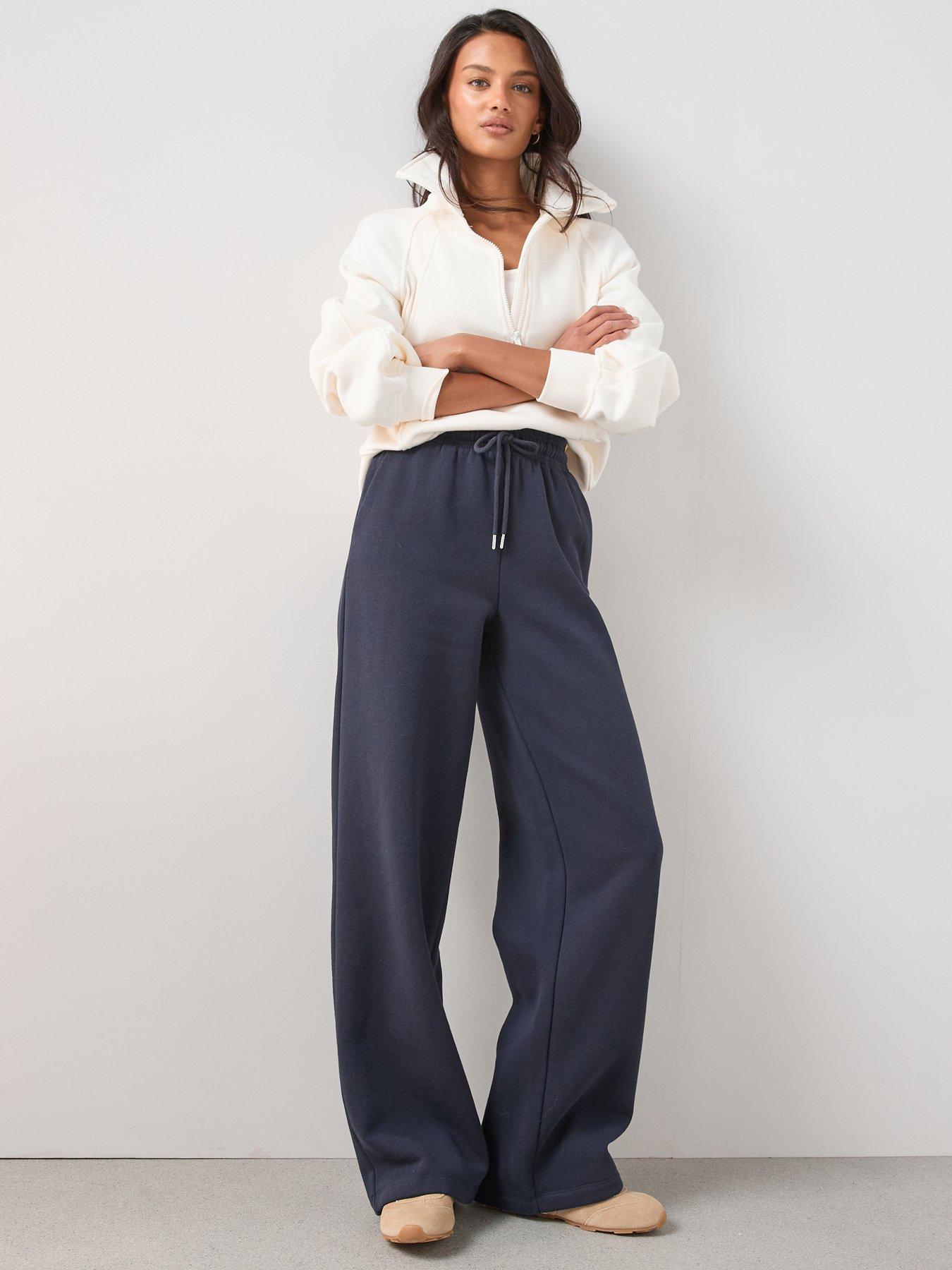 image of the-very-collection-wide-leg-relaxed-joggers-navy