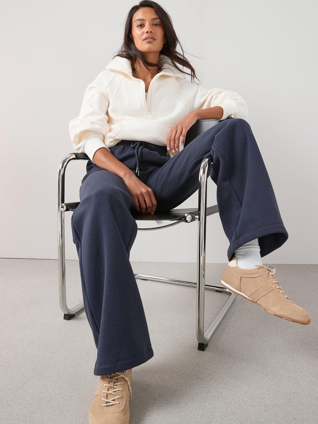  image of the-very-collection-wide-leg-relaxed-joggers-navy