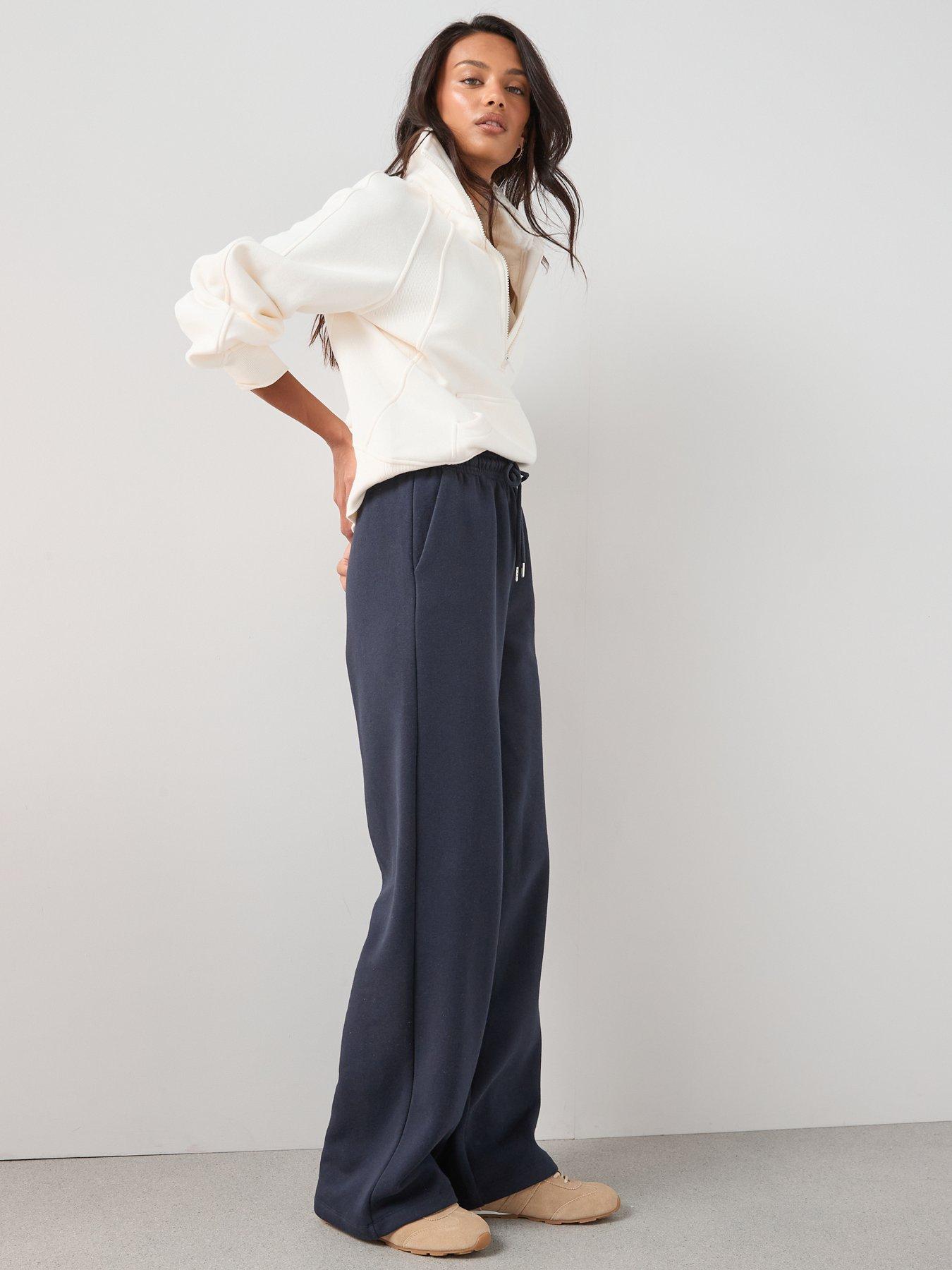  image of the-very-collection-wide-leg-relaxed-joggers-navy
