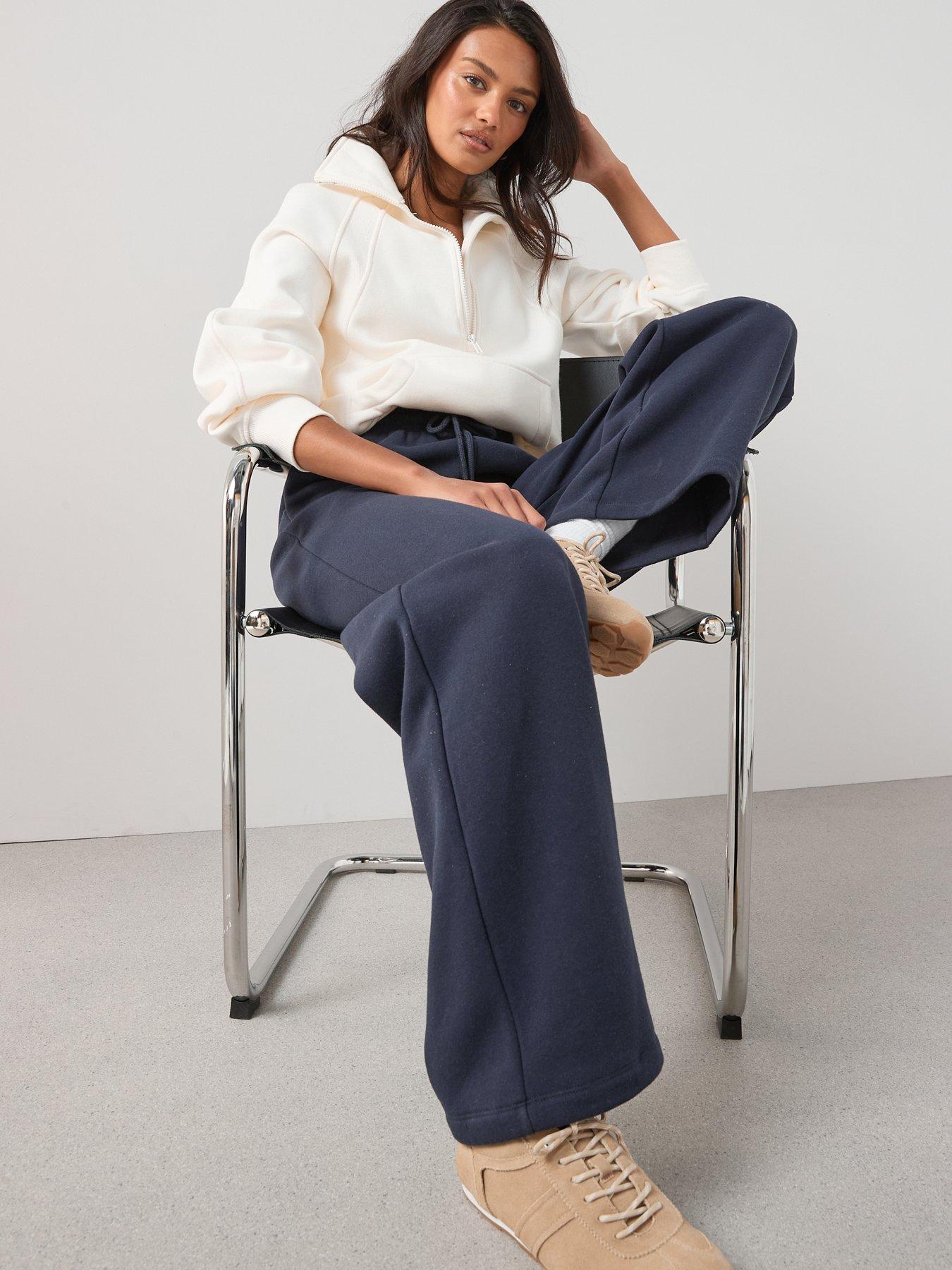  image of the-very-collection-wide-leg-relaxed-joggers-navy