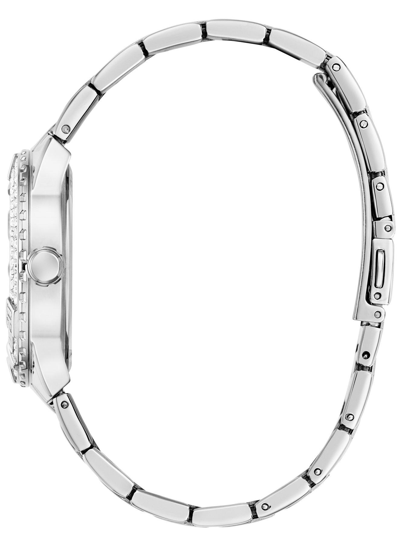 Image 2 of 5 of Guess stainless steel case with crystals, ombre blue glitz dial with stainless steel bracelet