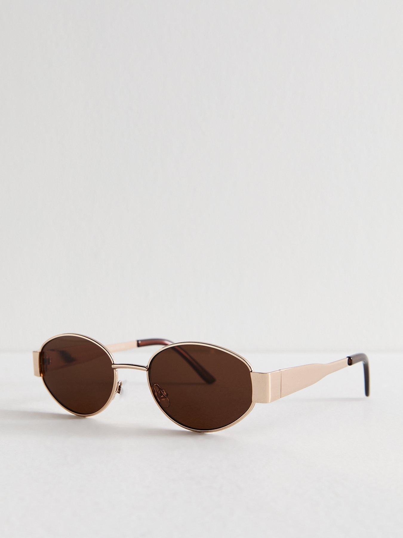 undefined Tone Metal Oval Sunglasses - Gold