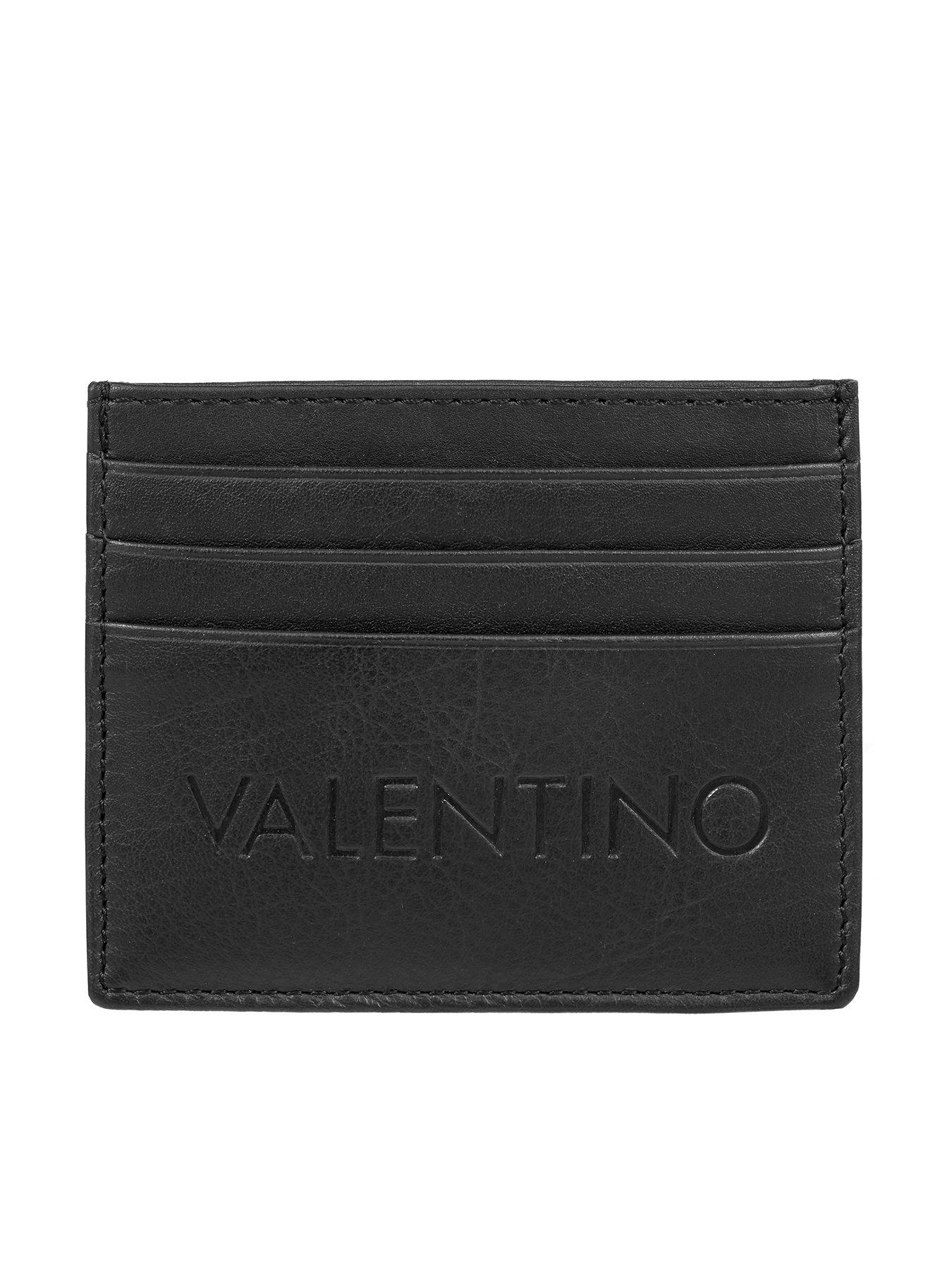 front image of valentino-mason-card-holder--black