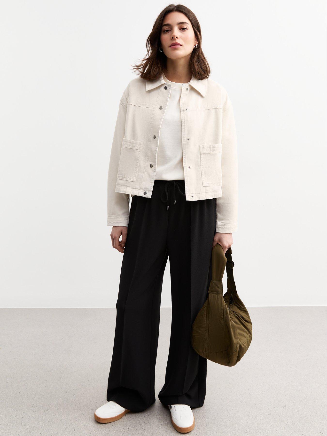  image of new-look-white-cotton-button-up-twill-shacket