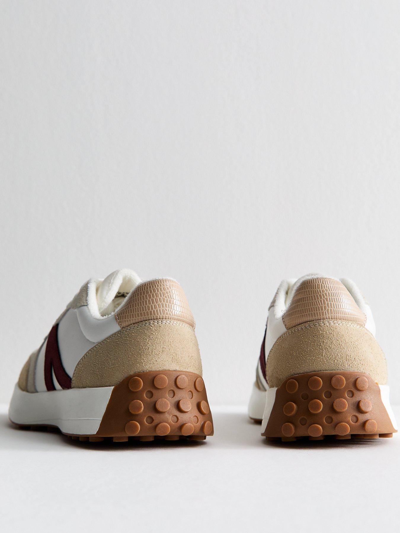  image of new-look-white-brushed-faux-suede-panelled-trainers