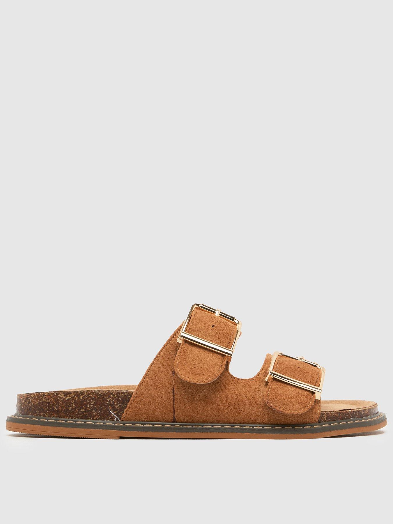 schuh-tamika-buckle-footbed-sandals-tan-brown
