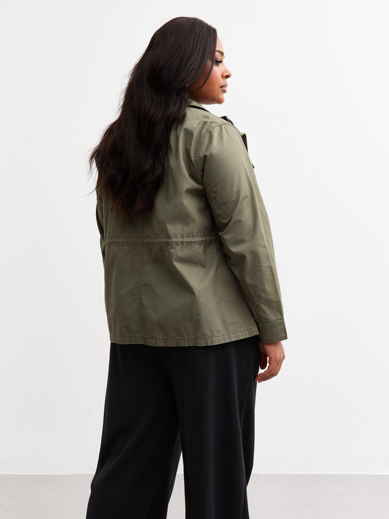  image of new-look-curves-khaki-four-pocket-shacket