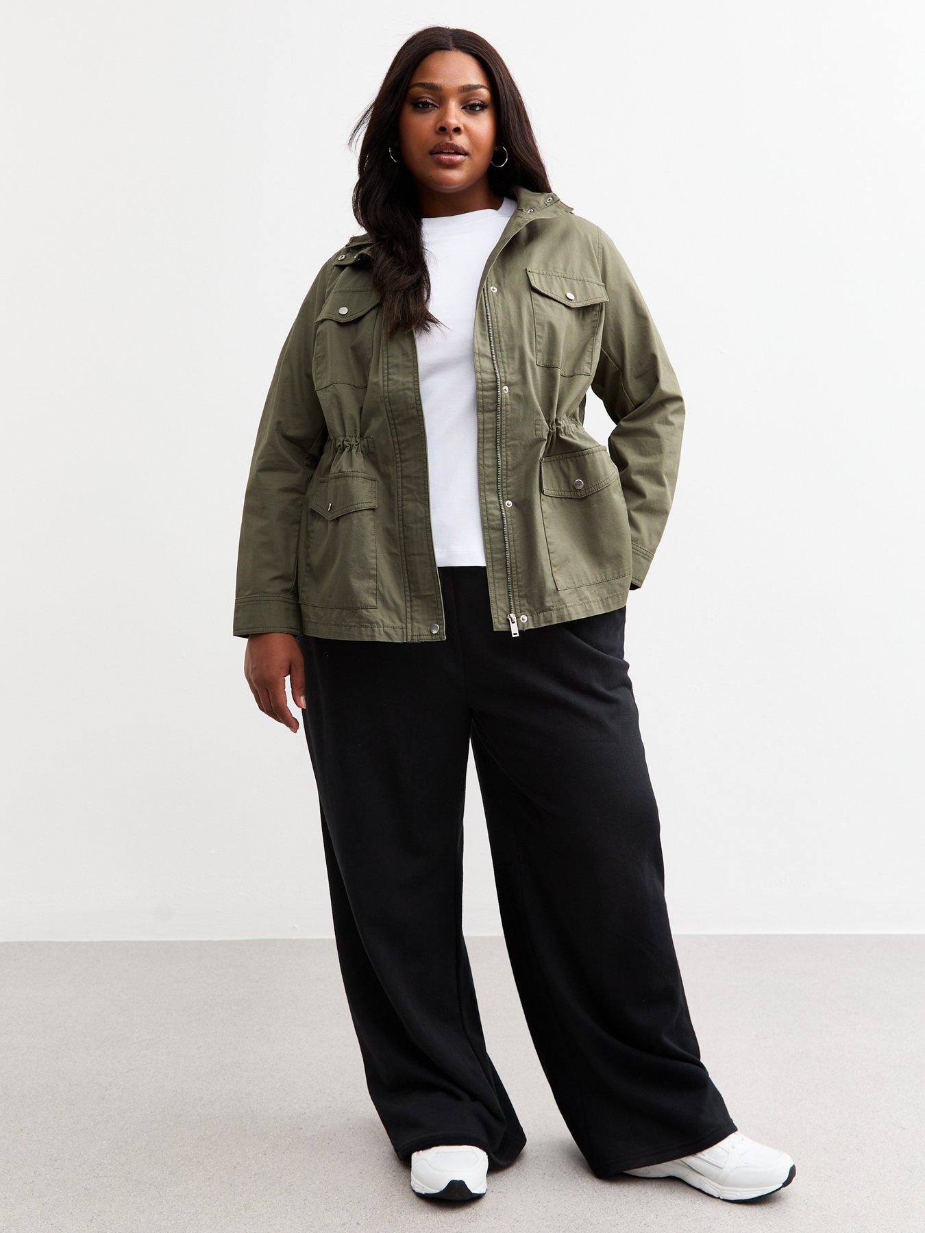  image of new-look-curves-khaki-four-pocket-shacket