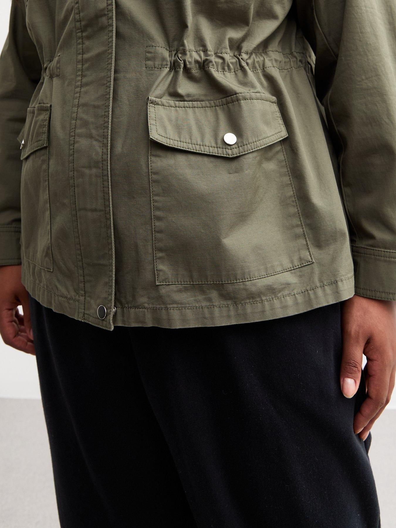  image of new-look-curves-khaki-four-pocket-shacket