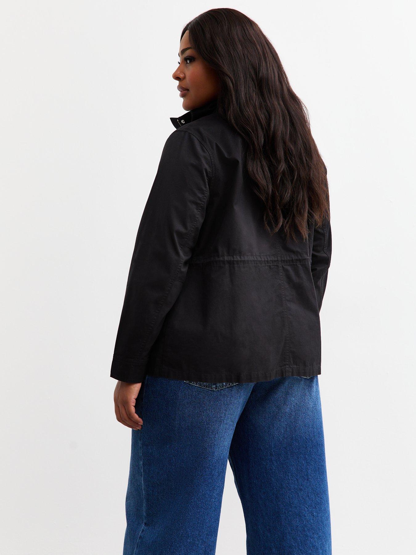  image of new-look-curves-black-four-pocket-shacket