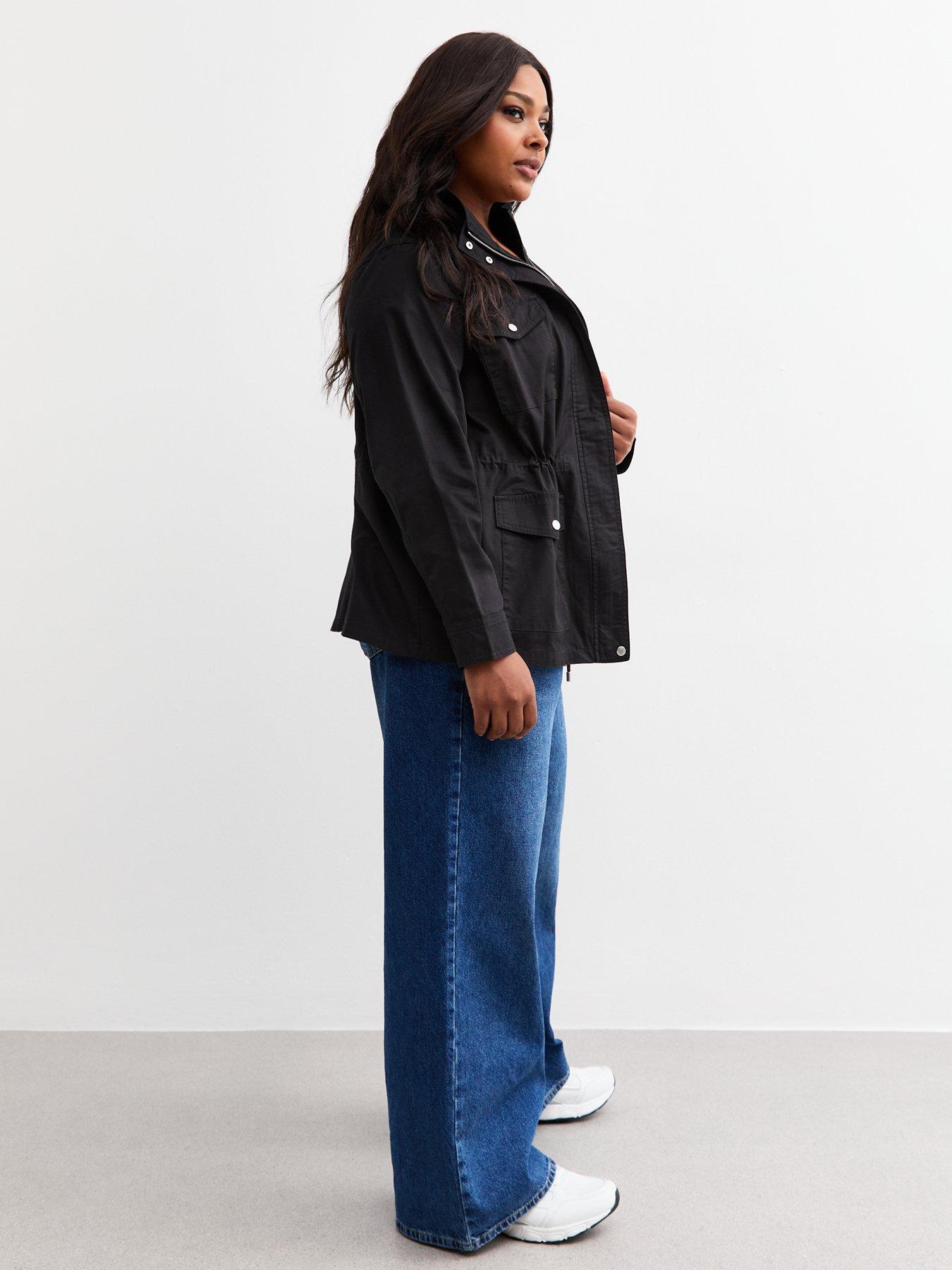  image of new-look-curves-black-four-pocket-shacket