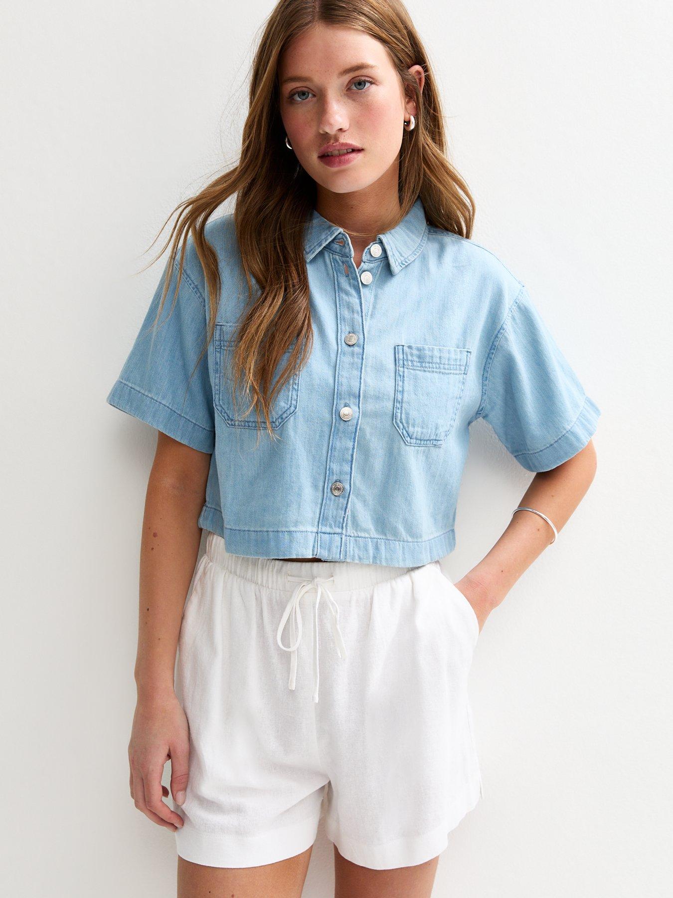 New Look Celery Boxy Shirt - Light Blue