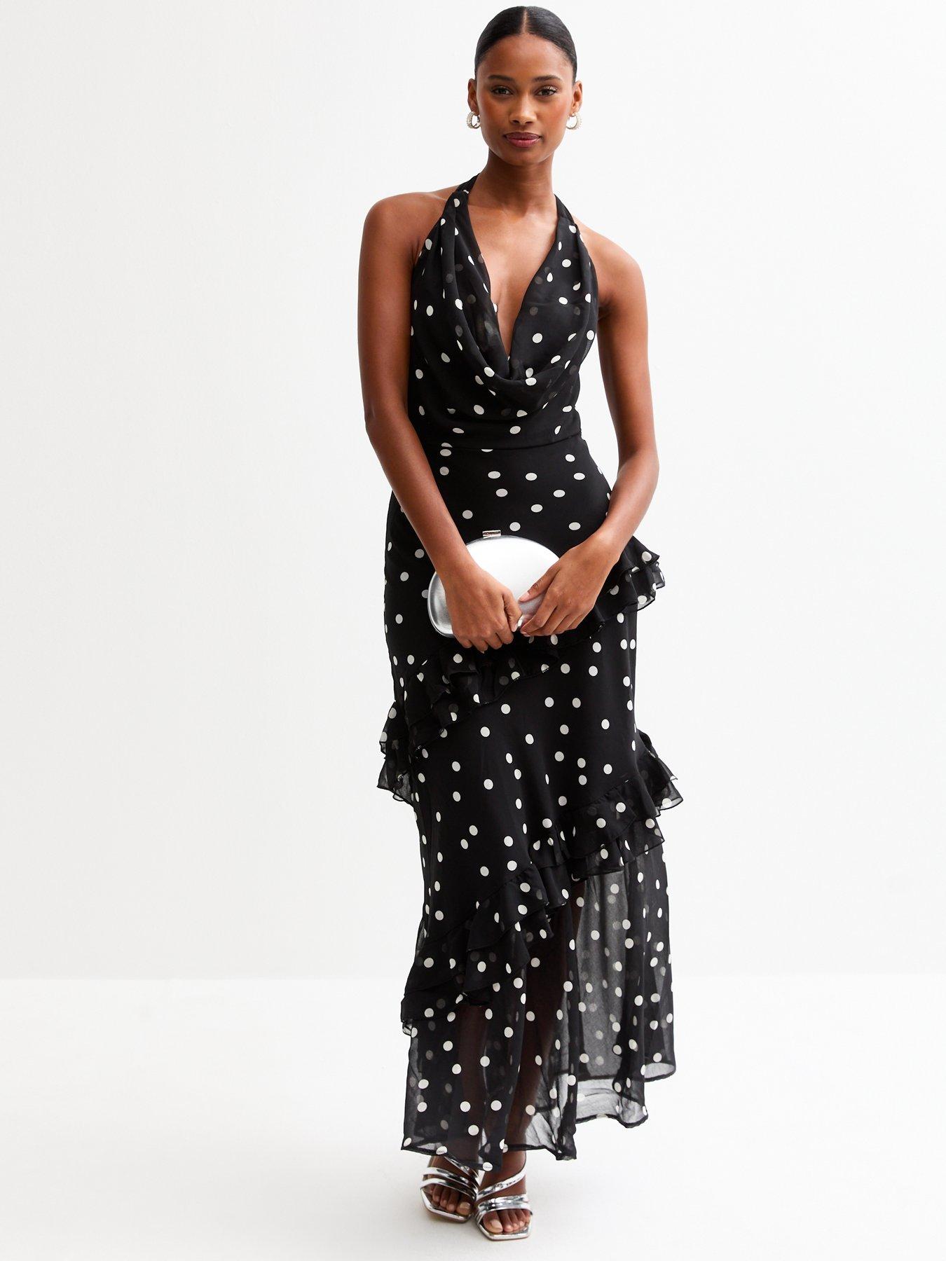 new-look-polka-dot-cowl-neck-chiffon-midi-dress