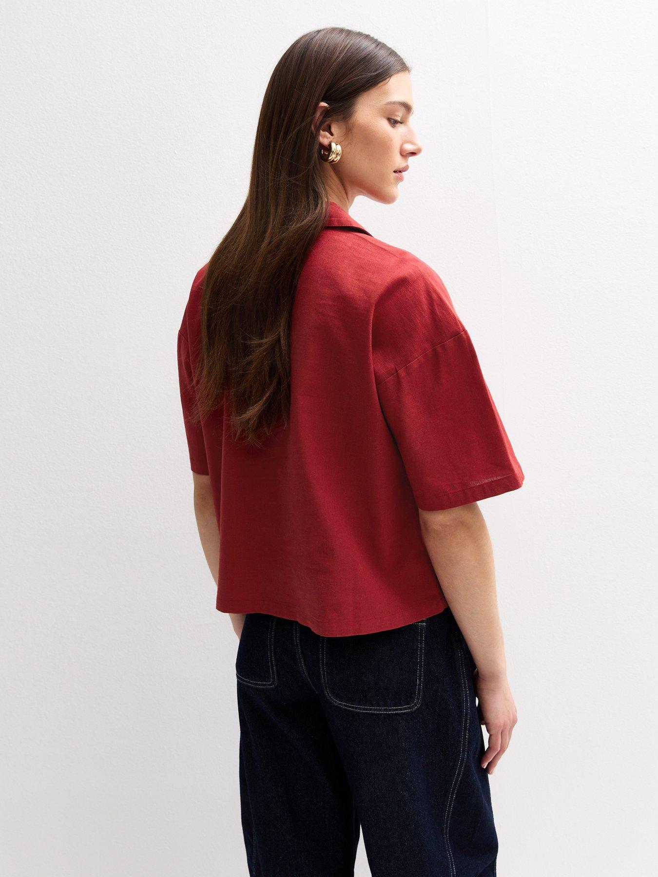  image of new-look-red-oversized-boxy-fit-shirt