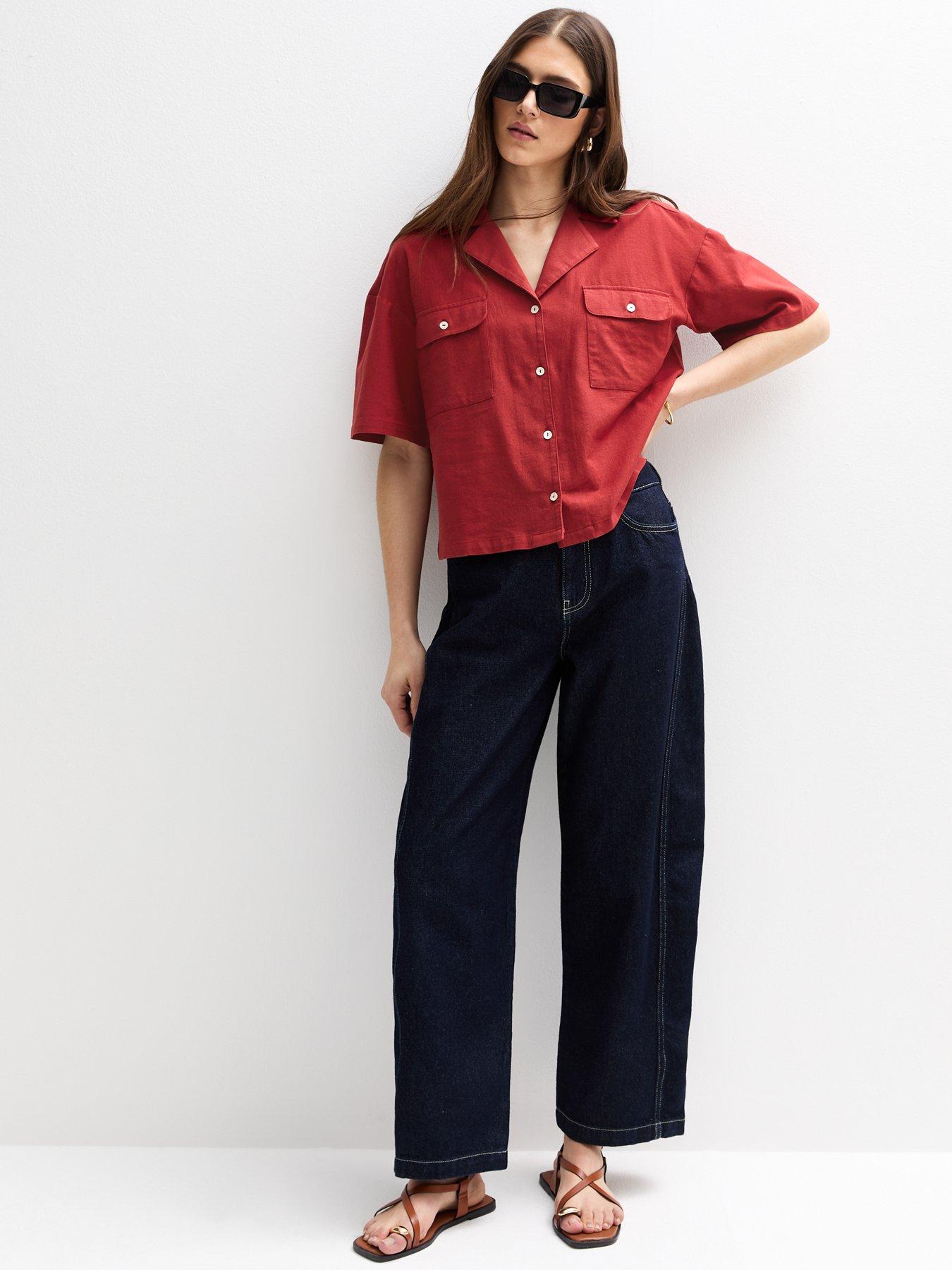  image of new-look-red-oversized-boxy-fit-shirt