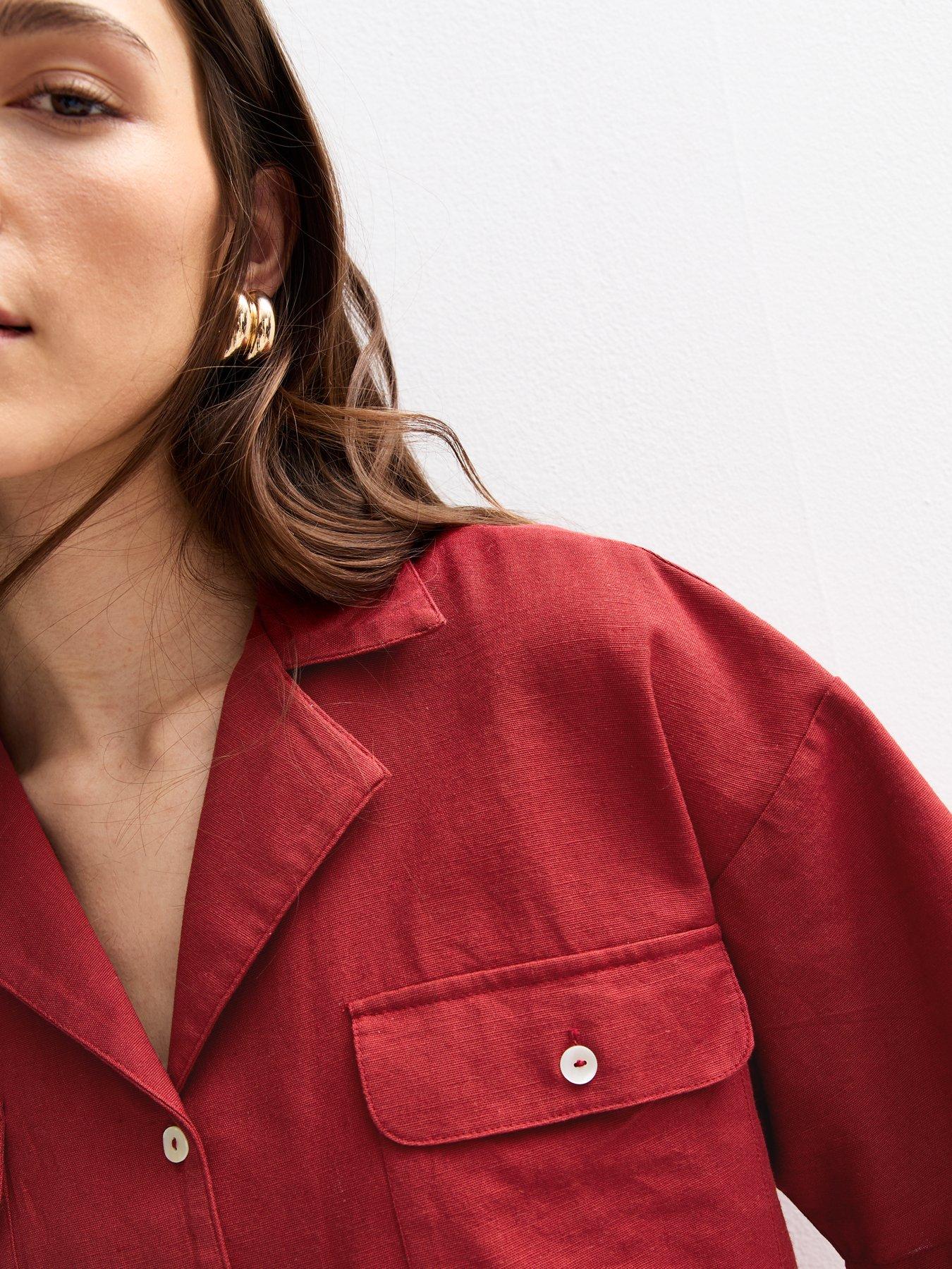 image of new-look-red-oversized-boxy-fit-shirt
