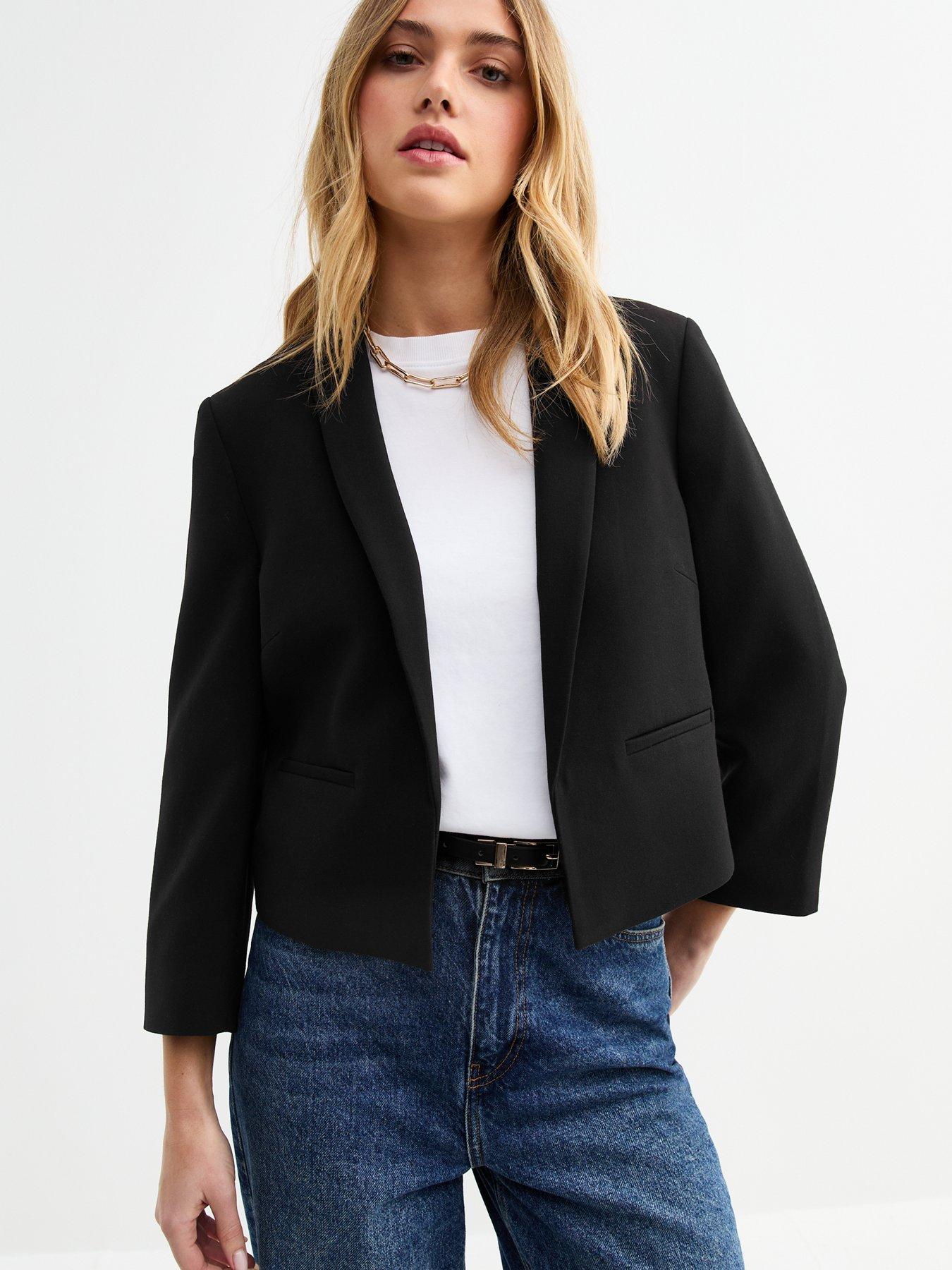 new-look-black-cropped-blazer-jacket