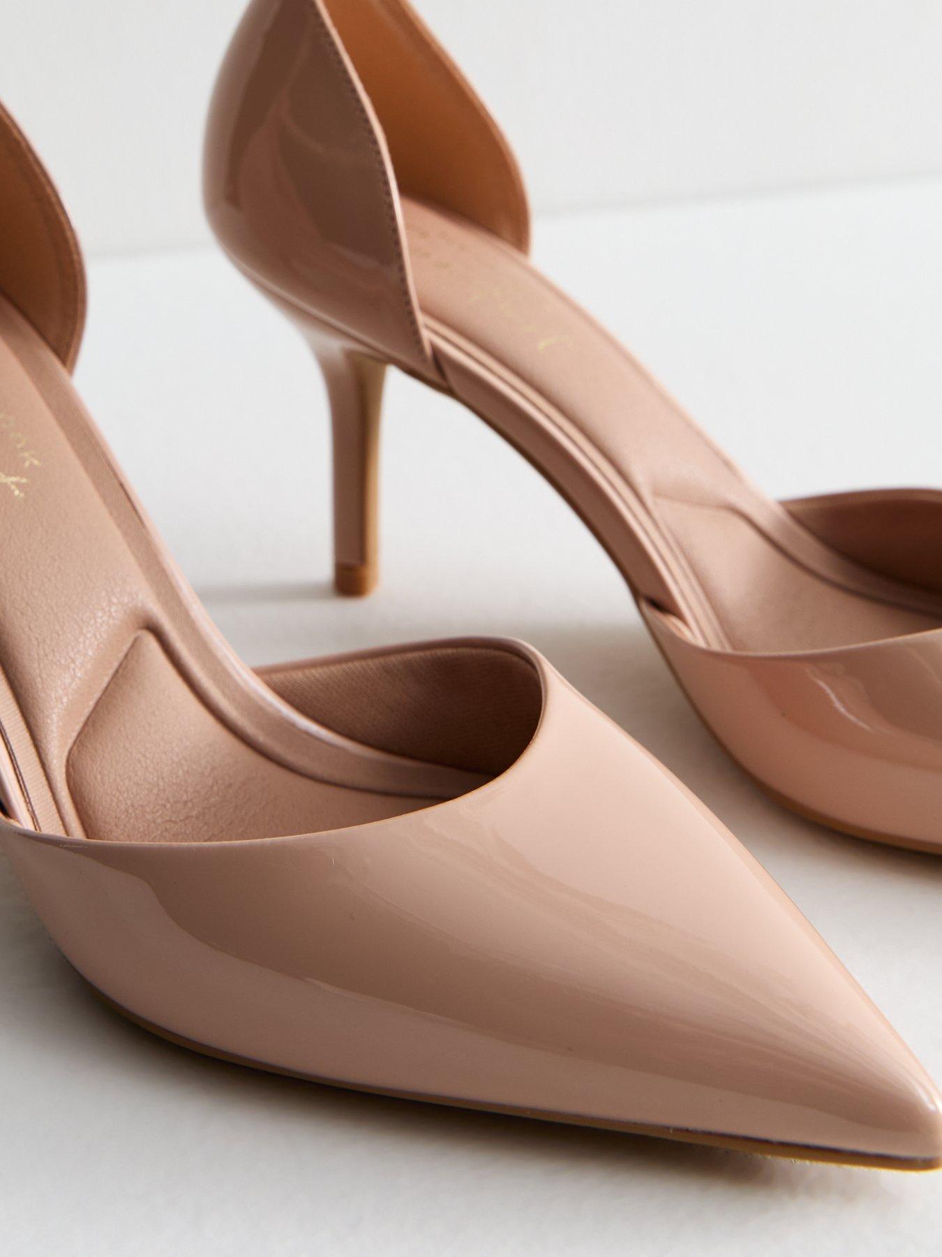  image of new-look-oatmeal-2-part-stiletto-heel-pointed-toe-pumps-cream