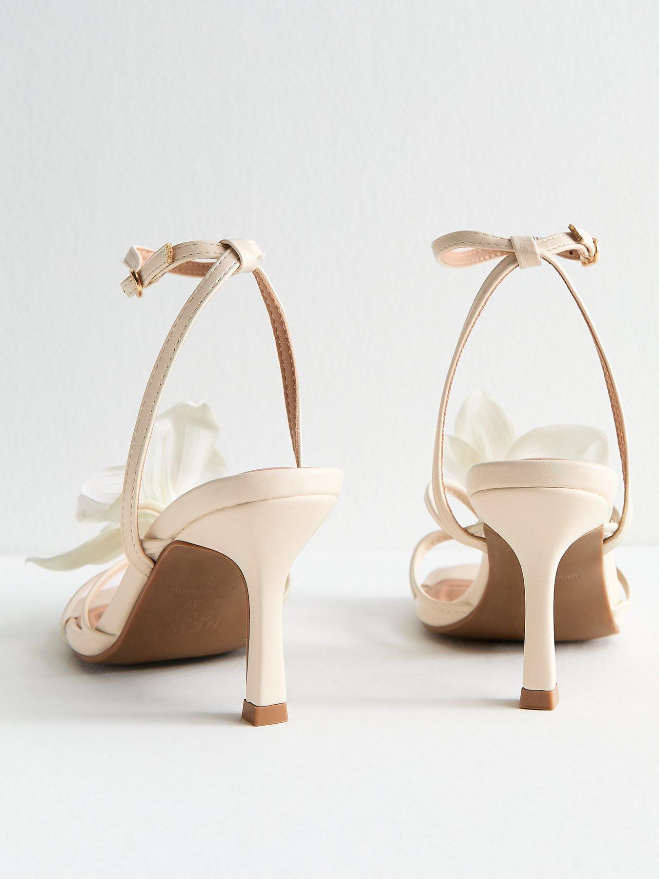 image of new-look-off-white-faux-leather-orchid-applique-sandals-cream