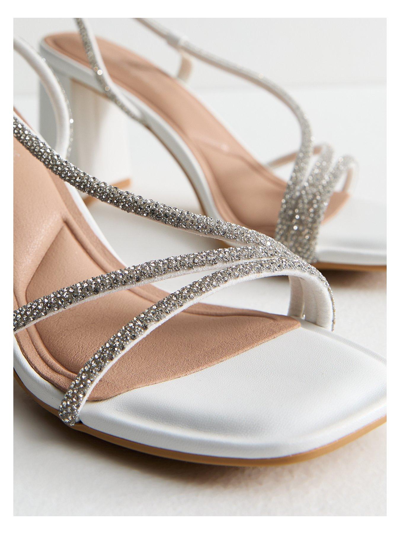  image of new-look-white-diamantegrave-embellished-multi-strap-sandals