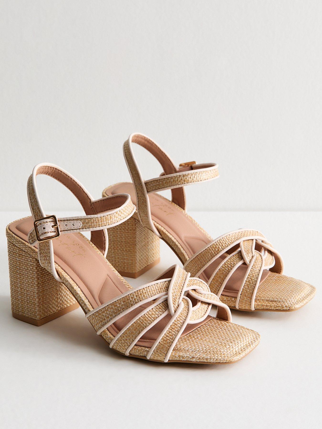  image of new-look-camel-raffia-look-twist-strap-sandals