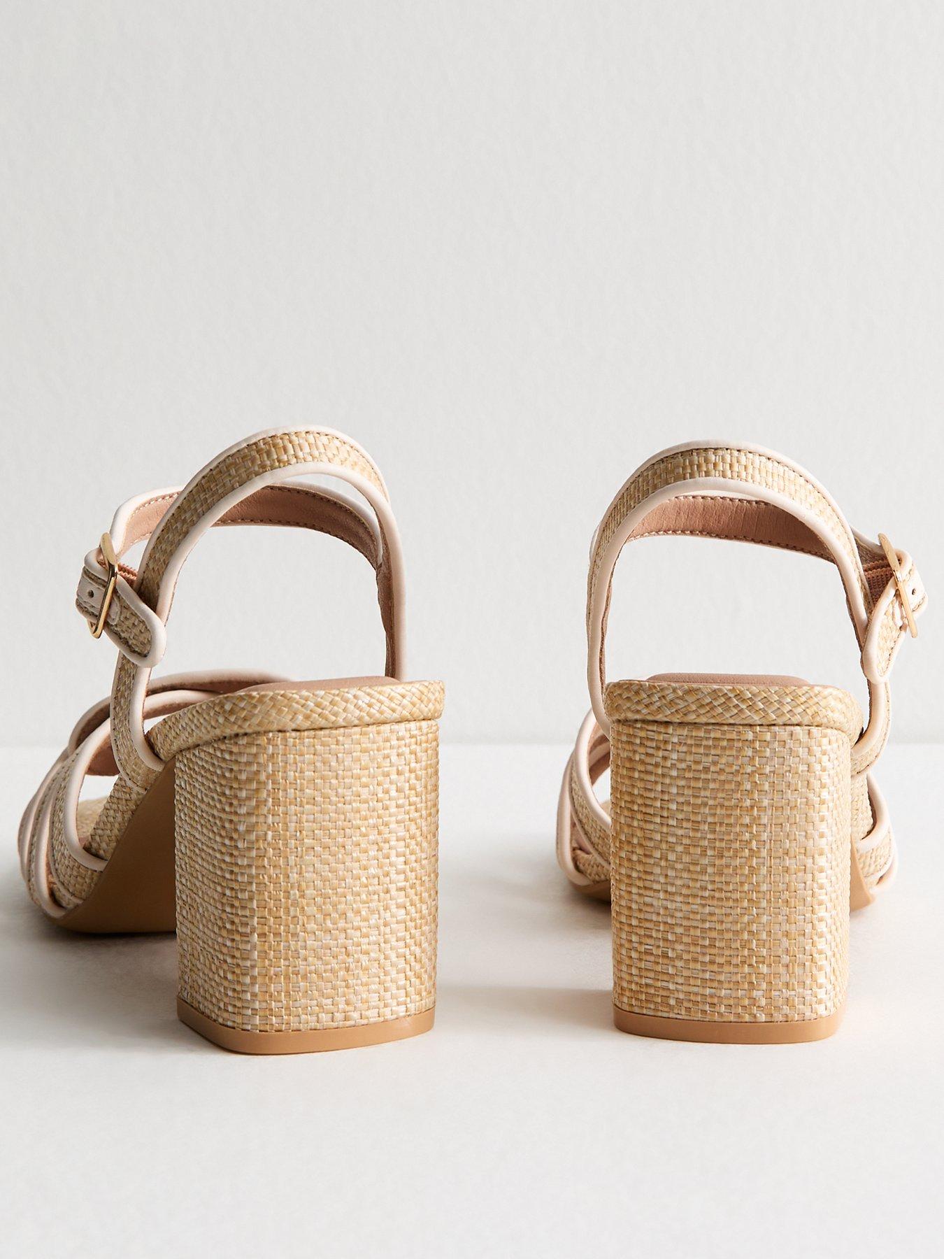  image of new-look-camel-raffia-look-twist-strap-sandals