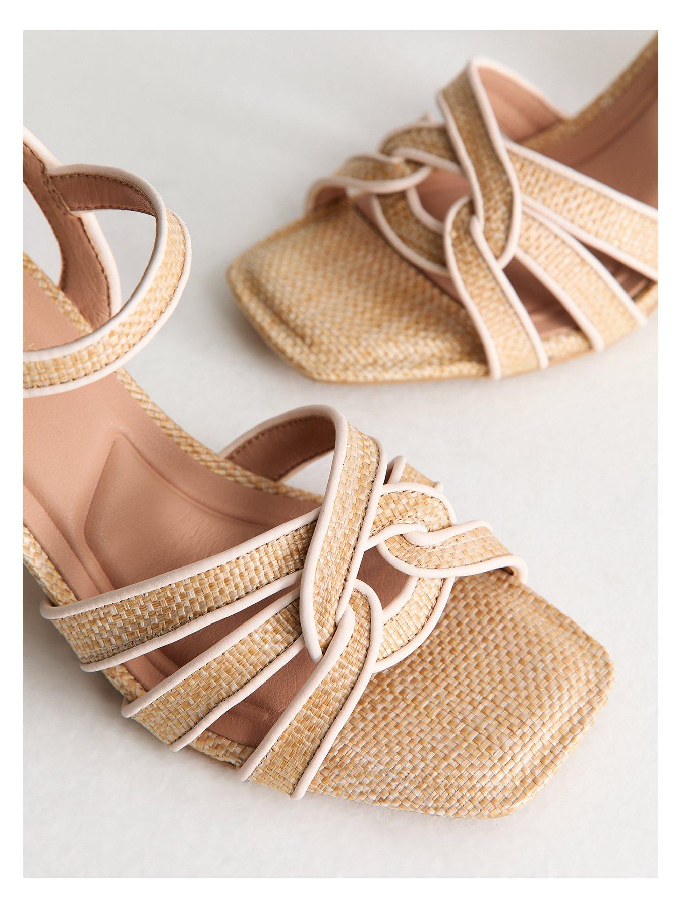  image of new-look-camel-raffia-look-twist-strap-sandals