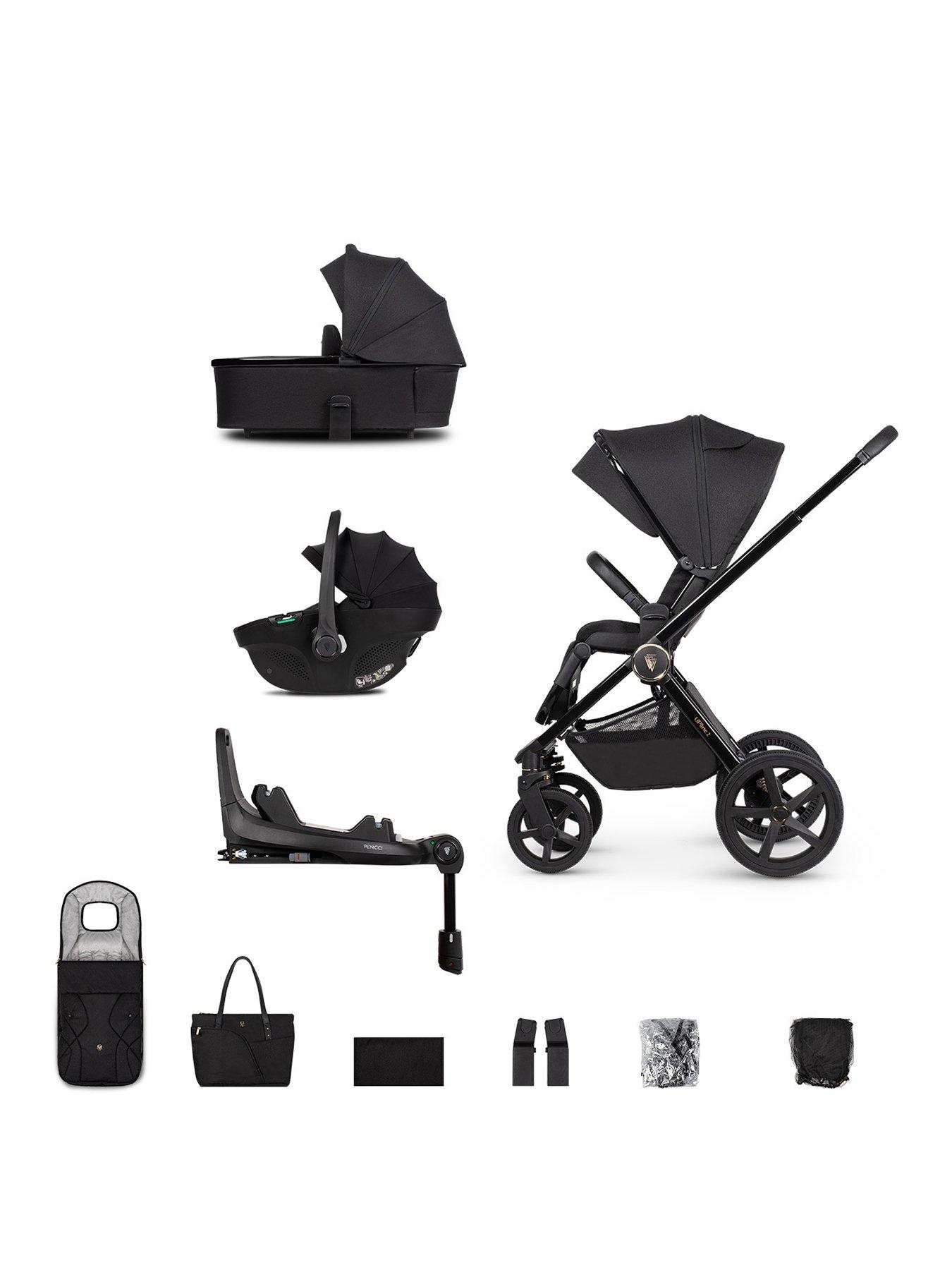 undefined Upline 2 - 3in1 Bundle plus Tiago Black Car Seat and 360 Base - All Black