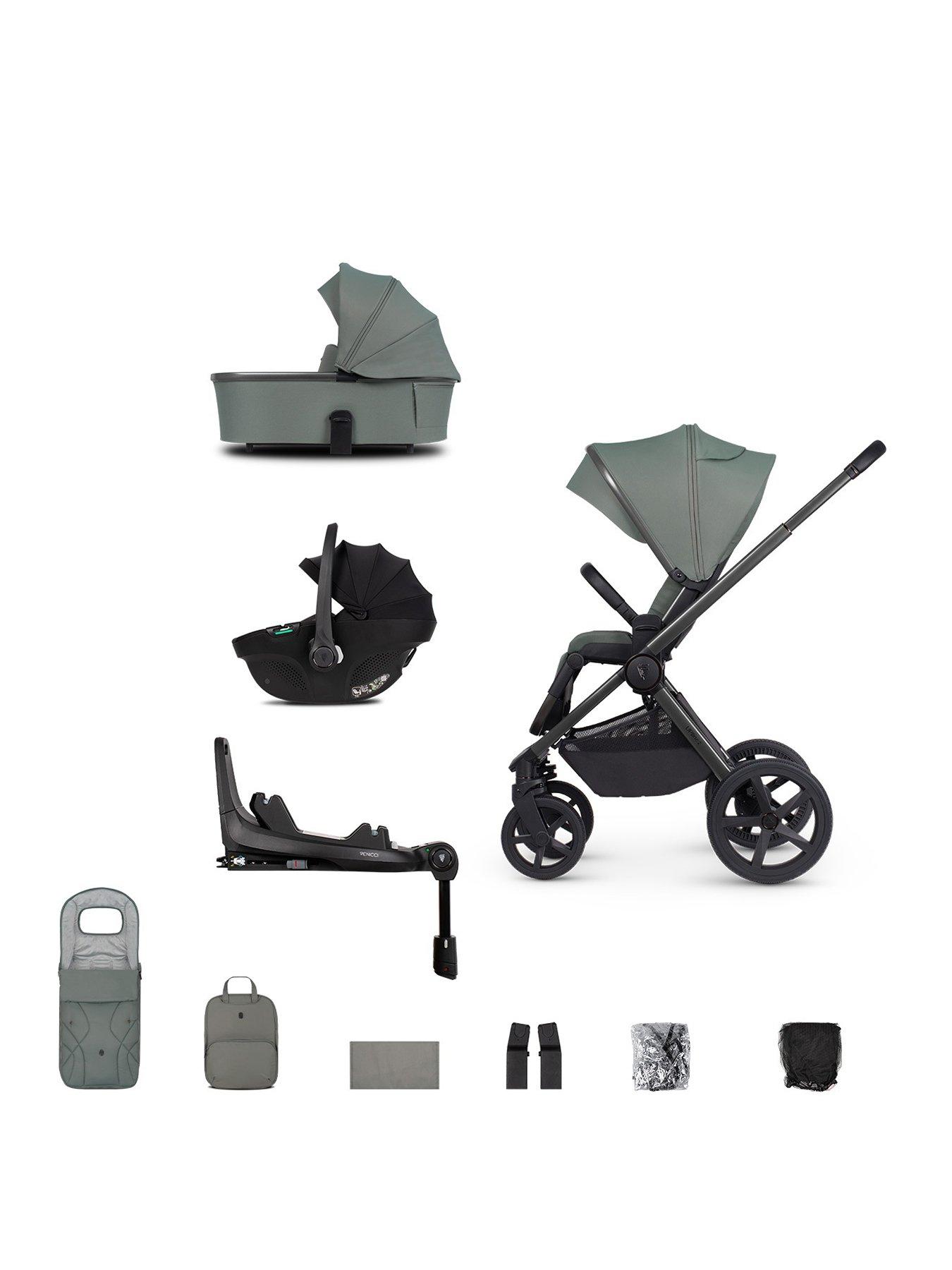 undefined Upline 2 - 3in1 Bundle plus Tiago Black Car Seat and 360 Base - Aloe