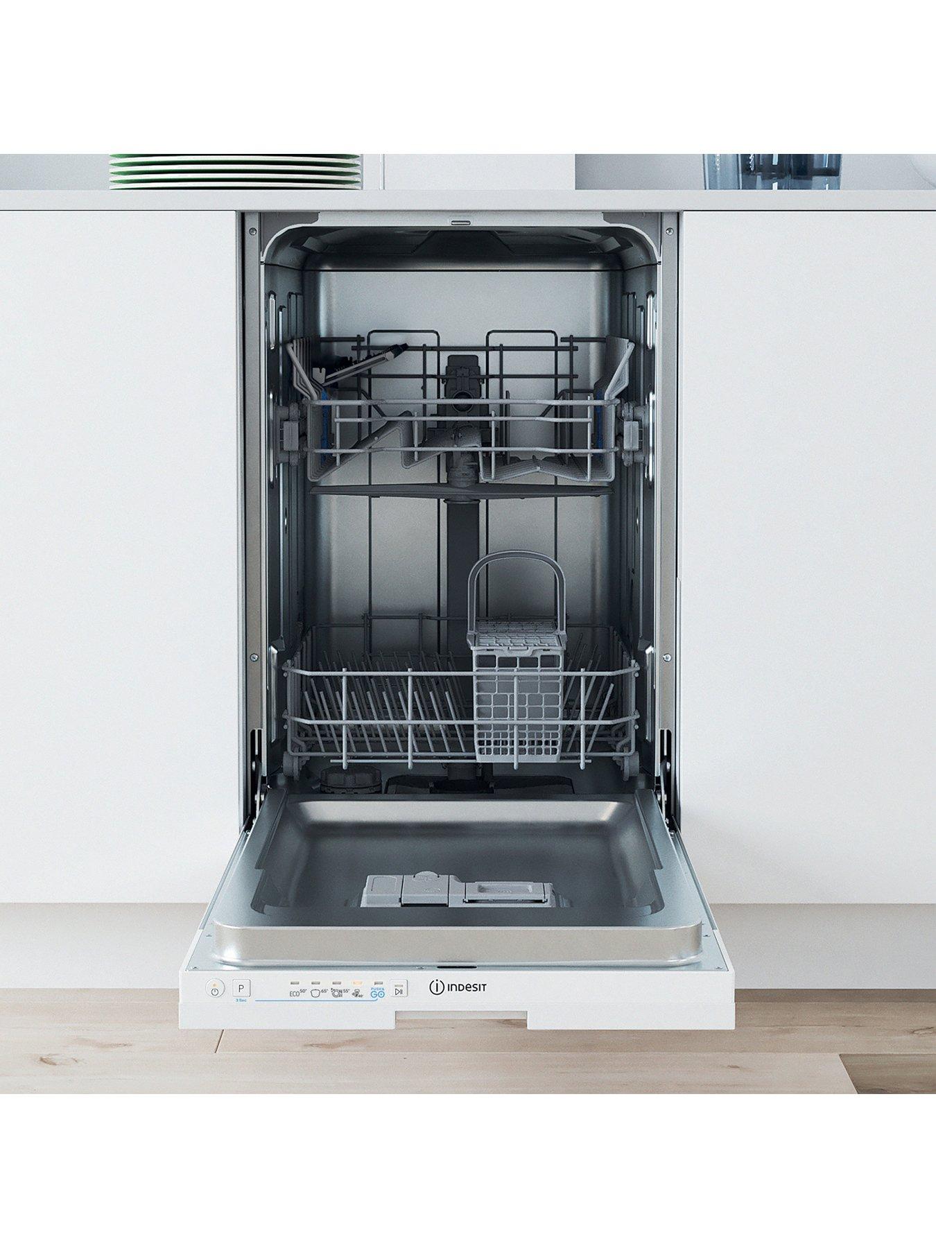 Image 2 of 7 of Indesit IN2ID10CS80UK Push&amp;Go Integrated Slimline Dishwasher - White