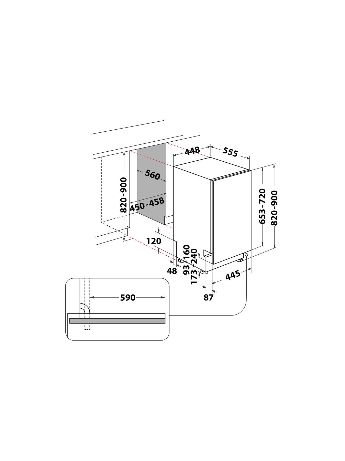 Image 7 of 7 of Indesit IN2ID10CS80UK Push&amp;Go Integrated Slimline Dishwasher - White